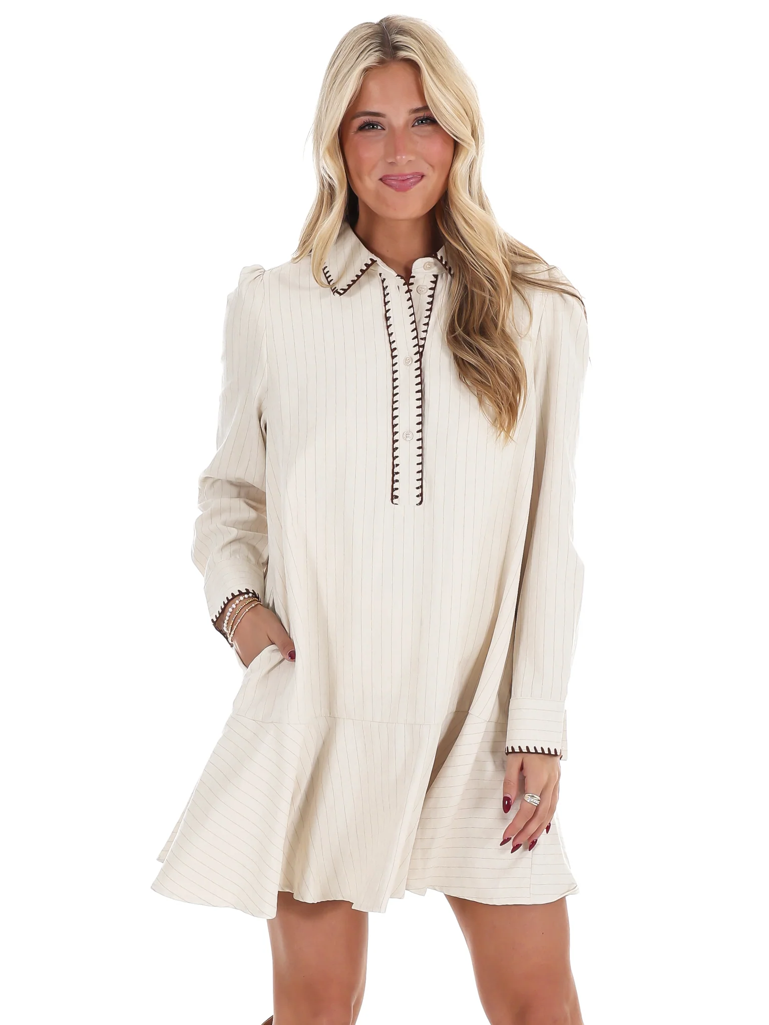 Naturally Yours Stripe Shirt Dress - Image 3