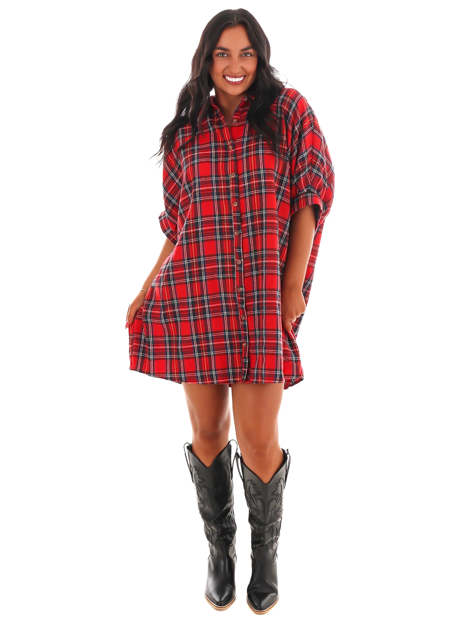 Need it All Plaid Shirt Dress - Image 4