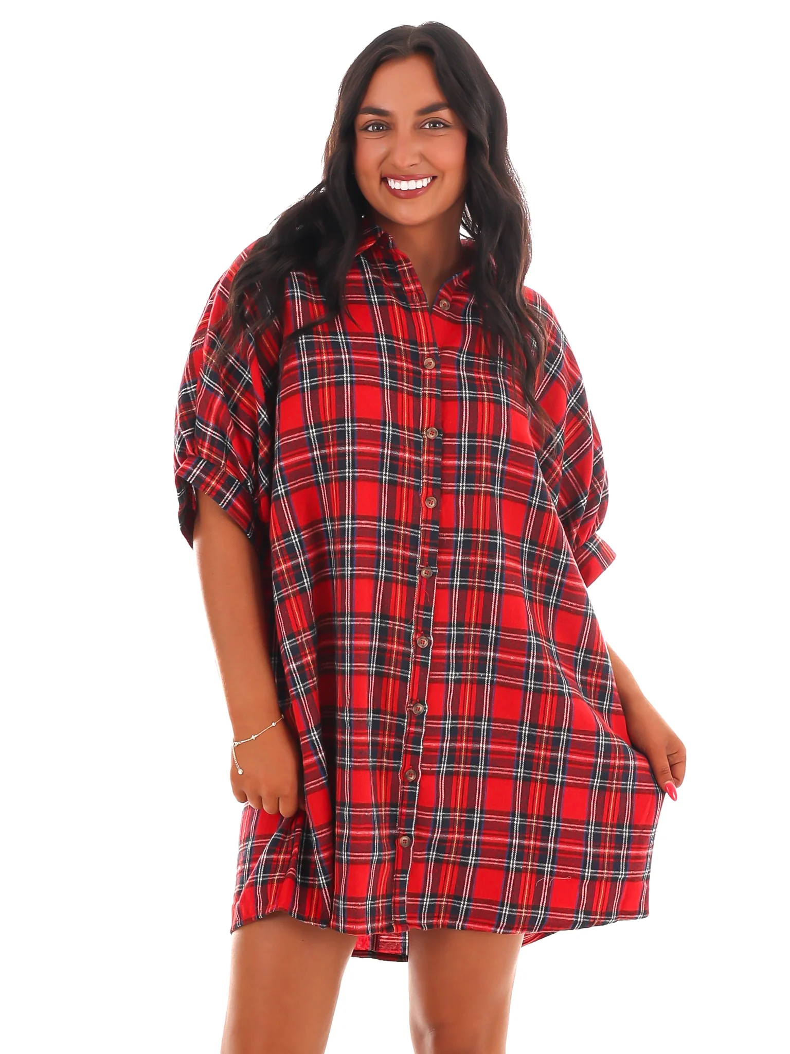 Need it All Plaid Shirt Dress - Image 5