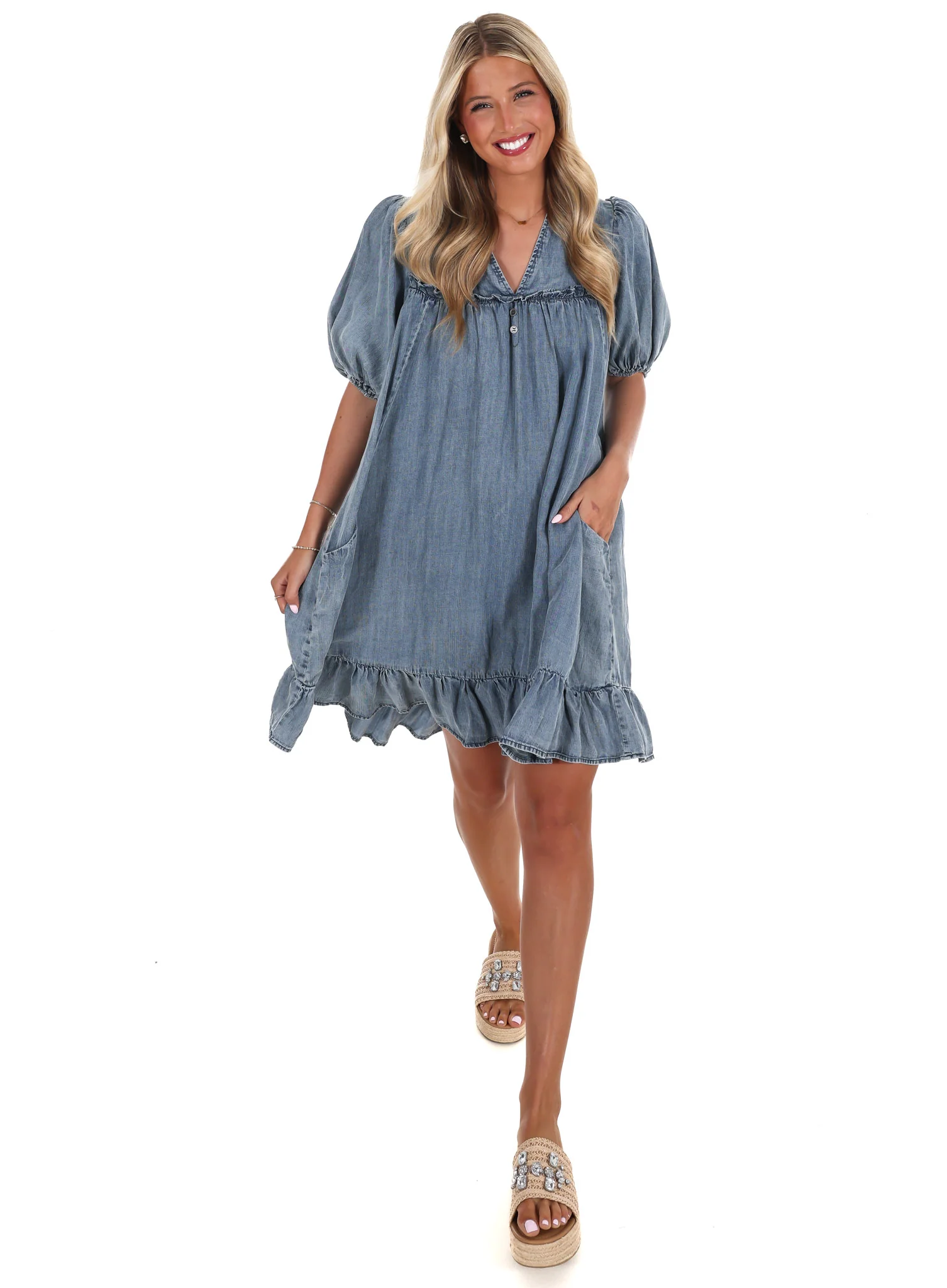 Never Break Your Heart Denim Dress - Image 6