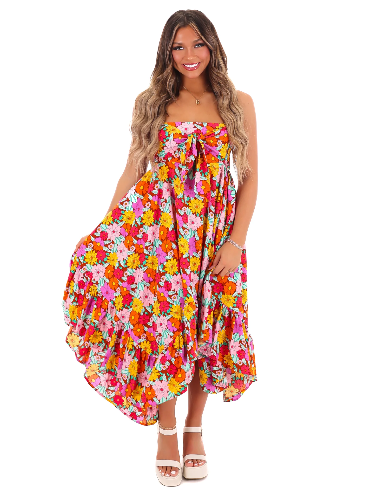 Never Let Go Floral Midi Dress - Image 11