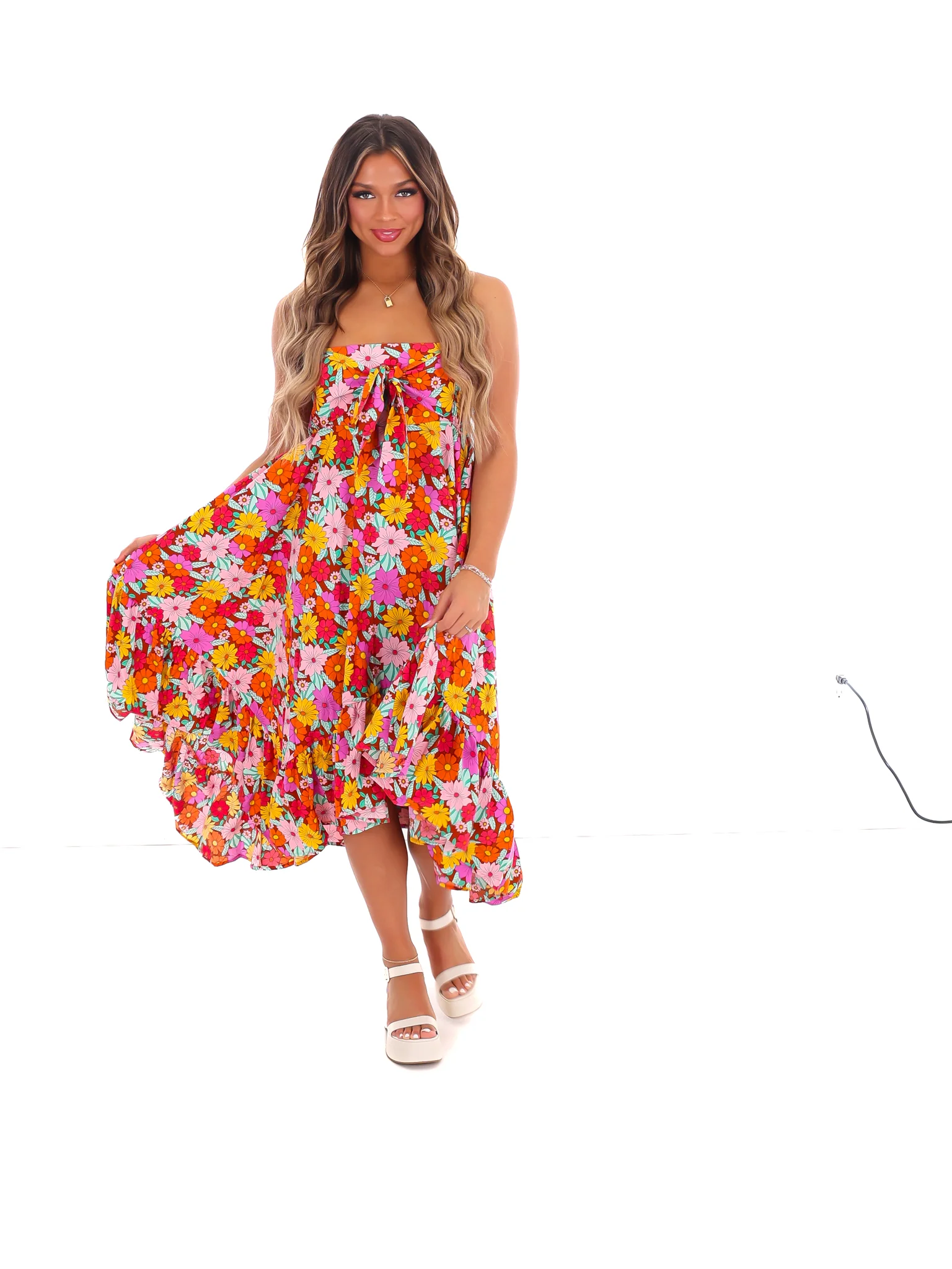 Never Let Go Floral Midi Dress - Image 12