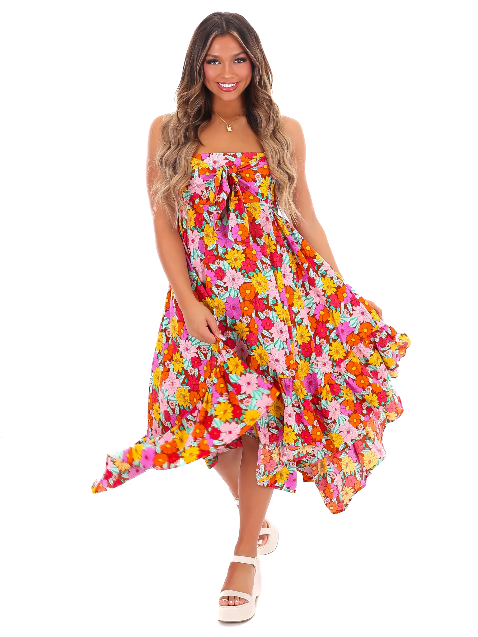 Never Let Go Floral Midi Dress - Image 13