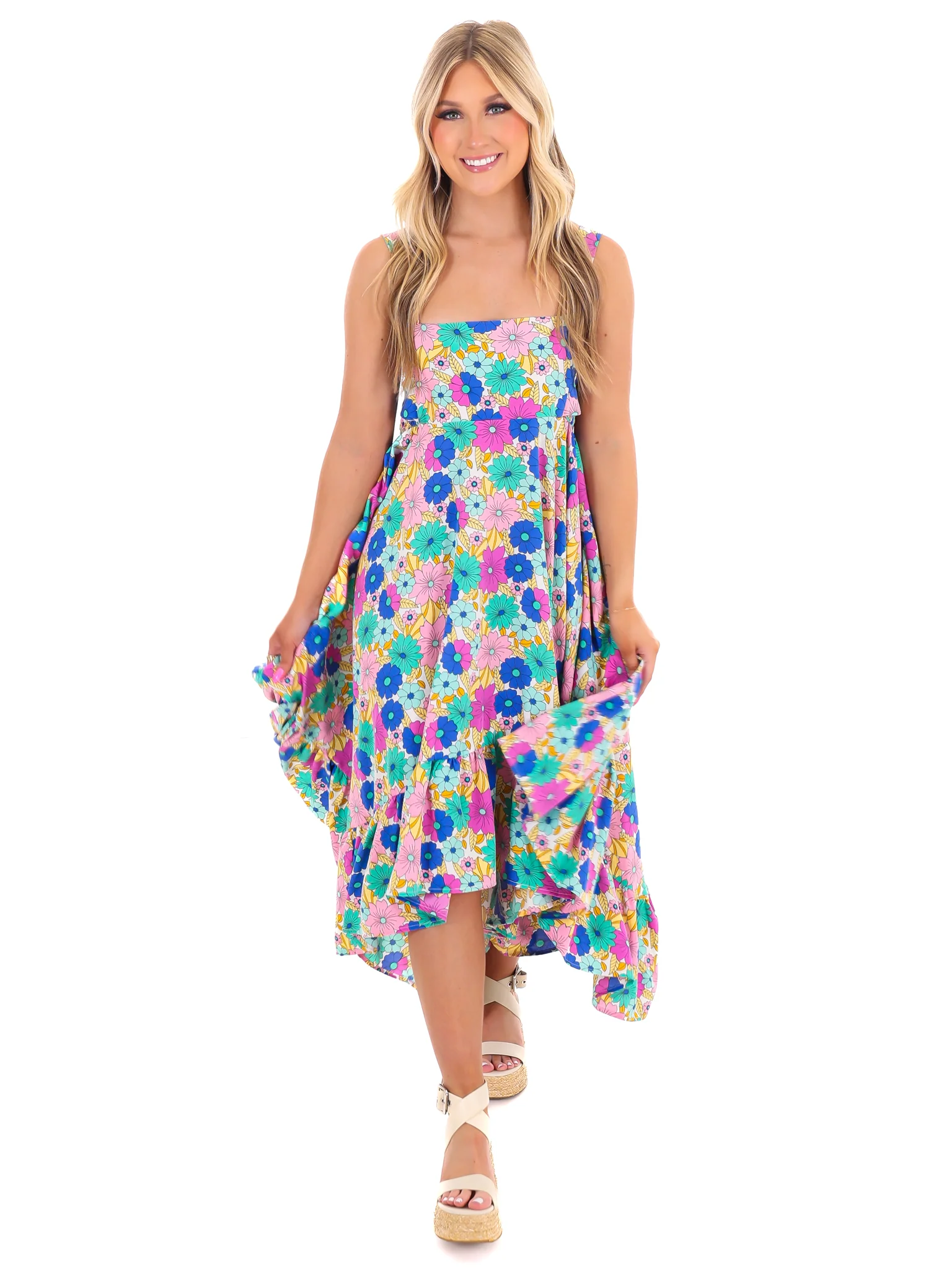 Never Let Go Floral Midi Dress - Image 5