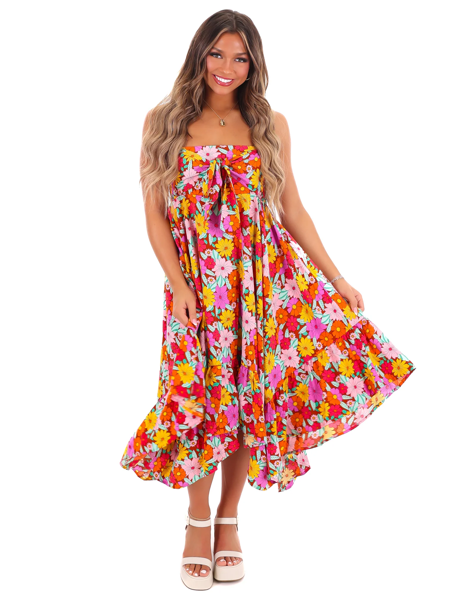Never Let Go Floral Midi Dress - Image 8