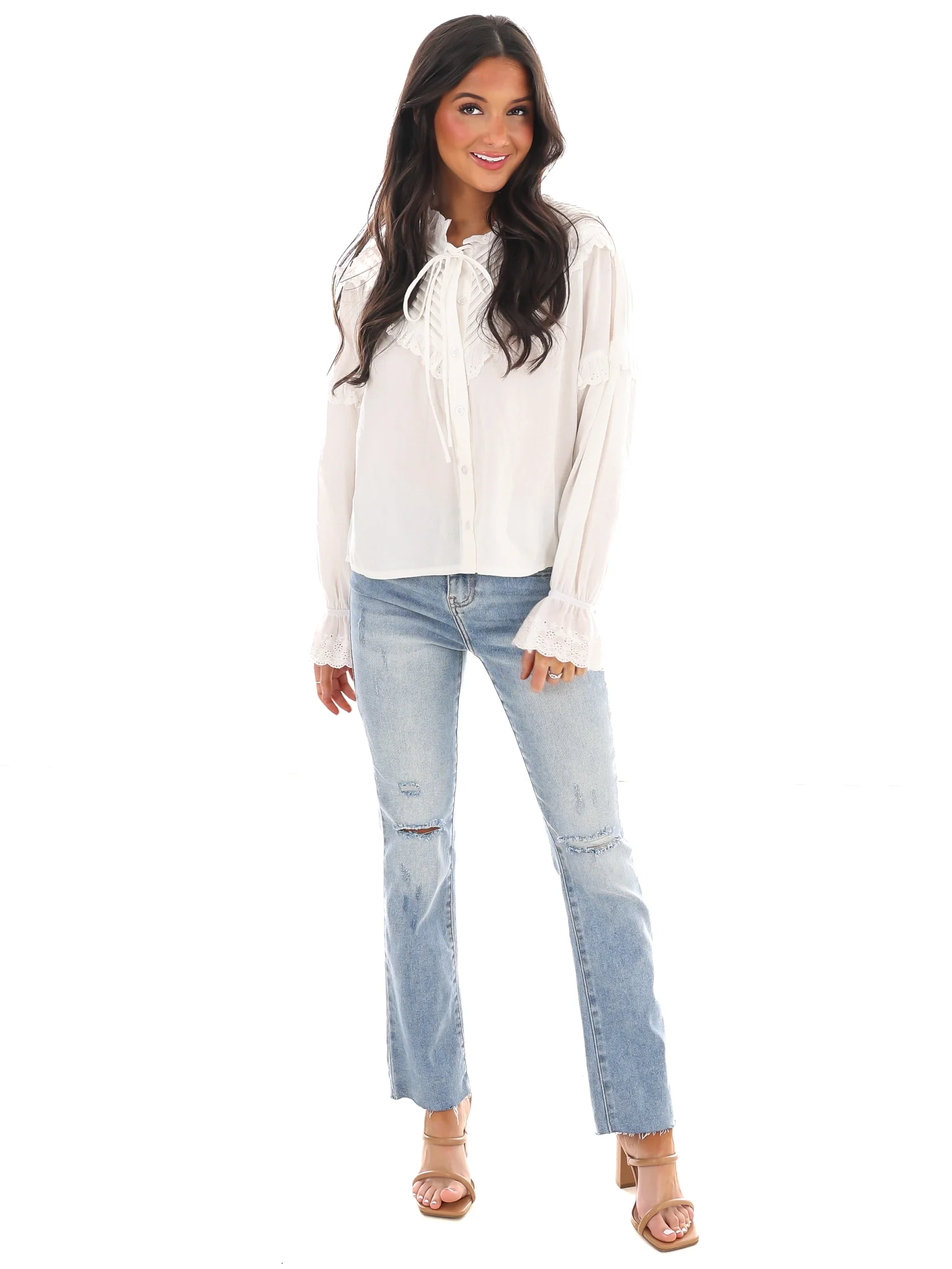 Never Letting Go Eyelet Top - Image 4