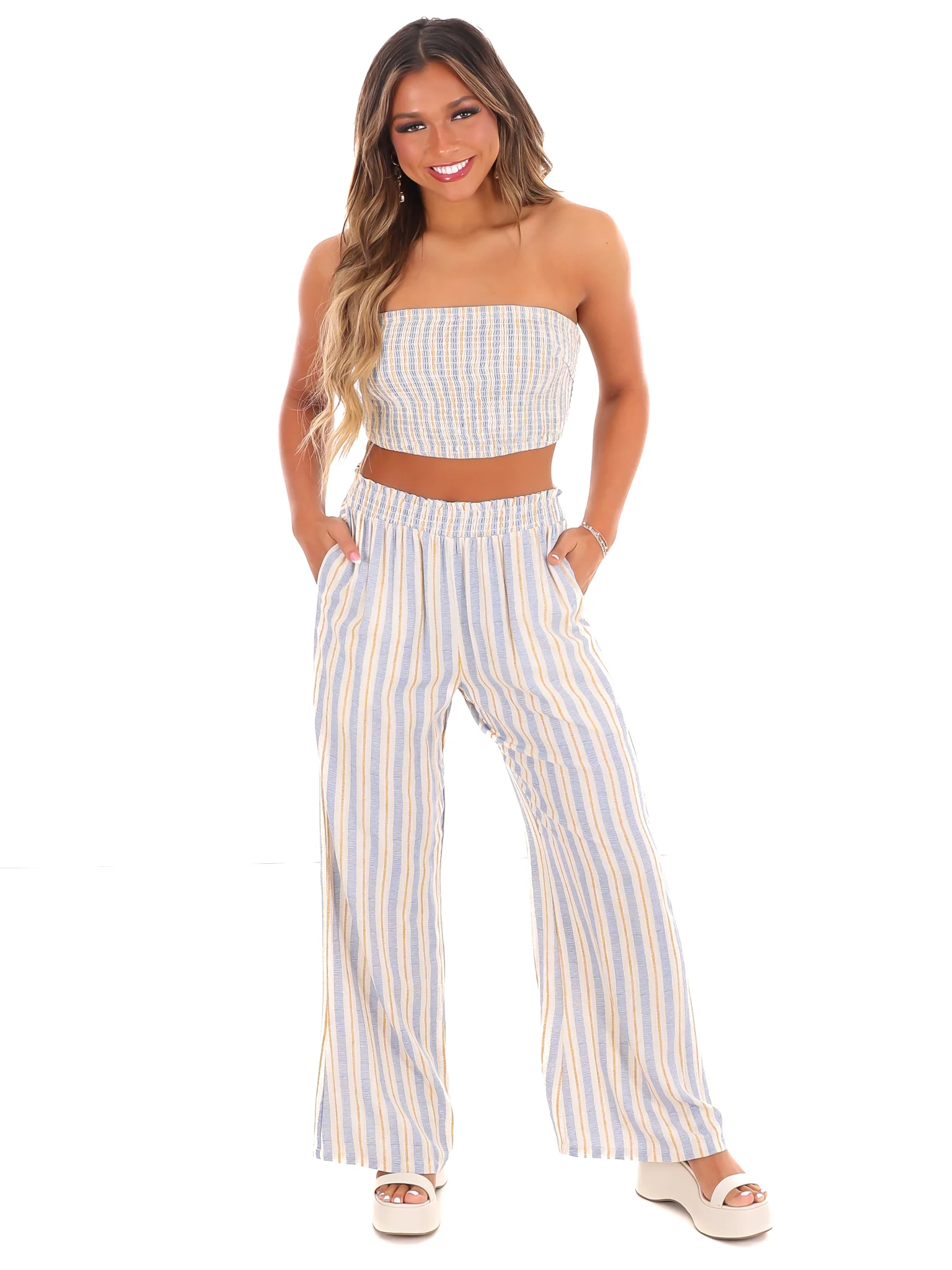 Never Til Now Stripe Two Piece Set - Image 3