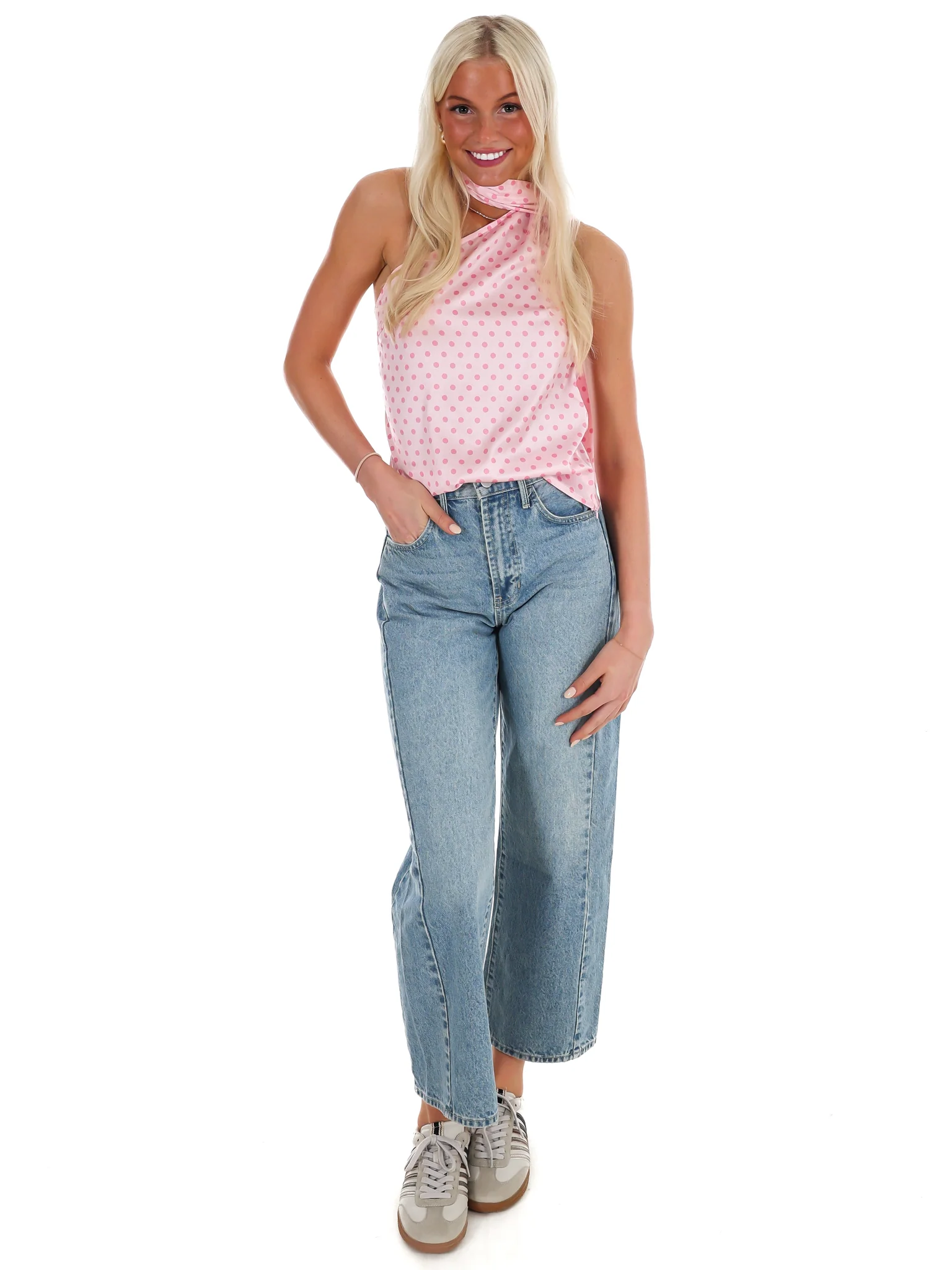 New Angle Polka Dot One Shoulder Top - Image 12