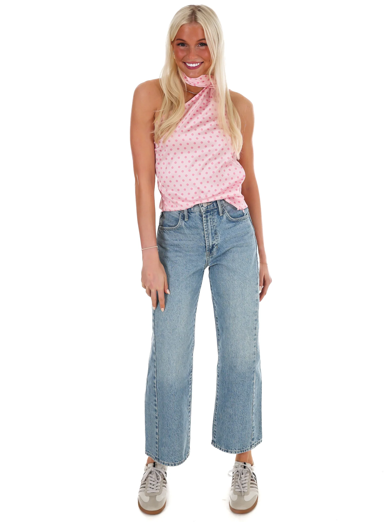 New Angle Polka Dot One Shoulder Top - Image 15