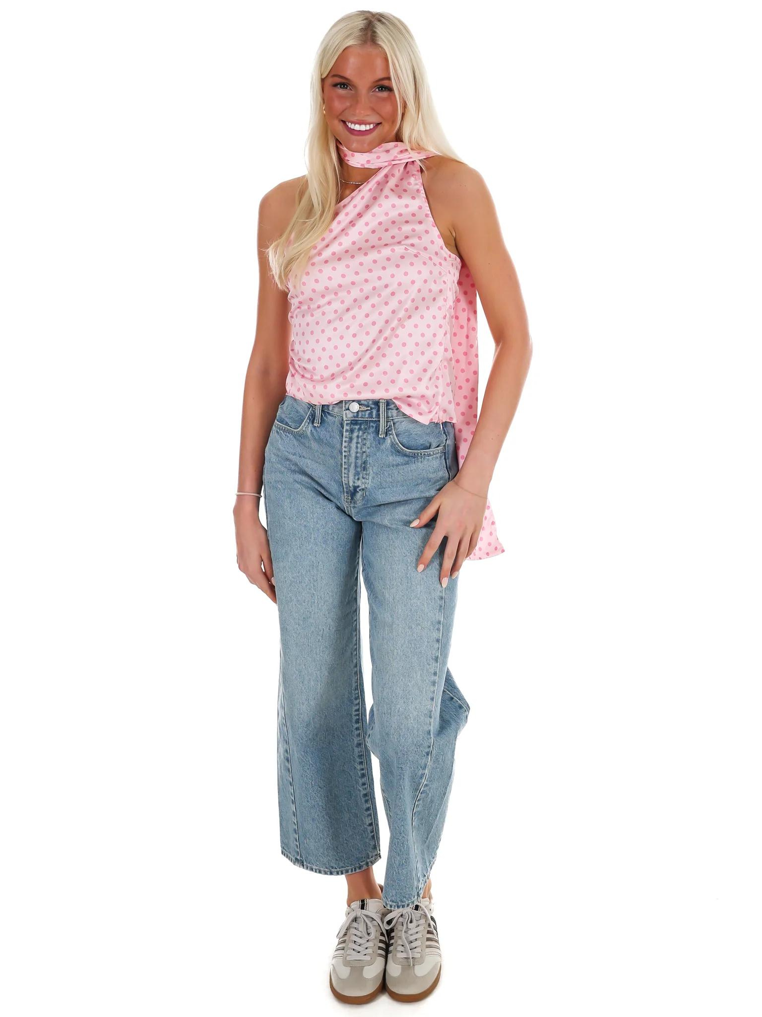 New Angle Polka Dot One Shoulder Top - Image 16