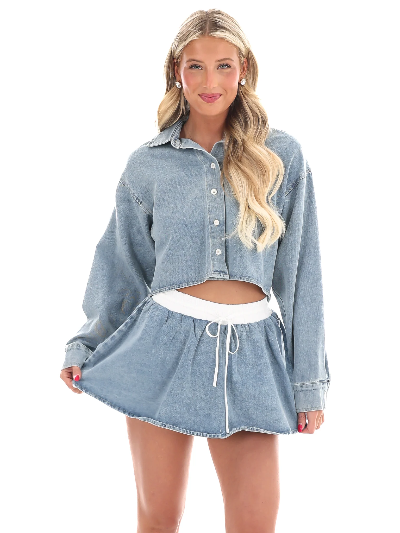 New Path Denim Two Piece Set