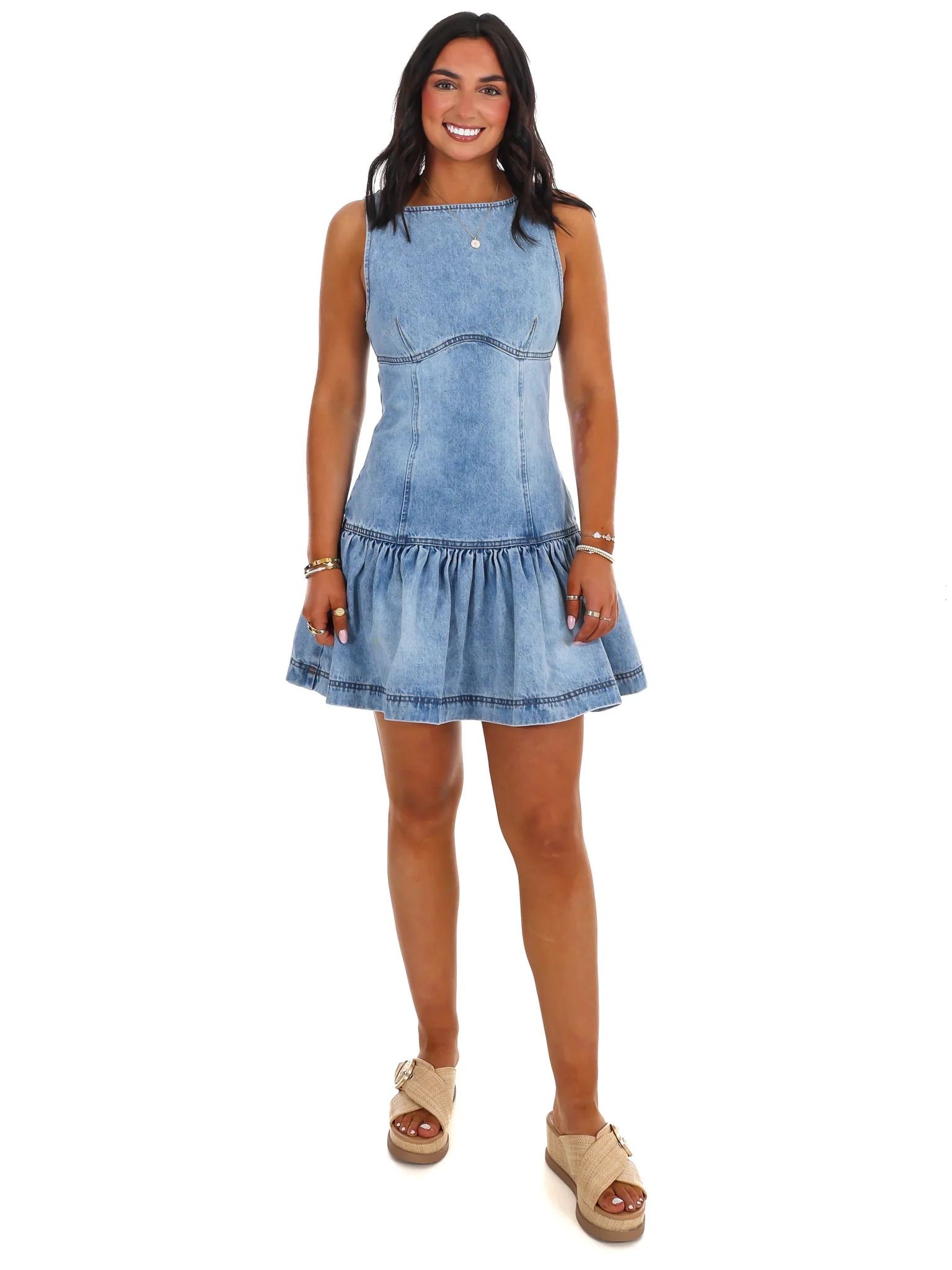 New Ways Denim Mini Dress - Image 2