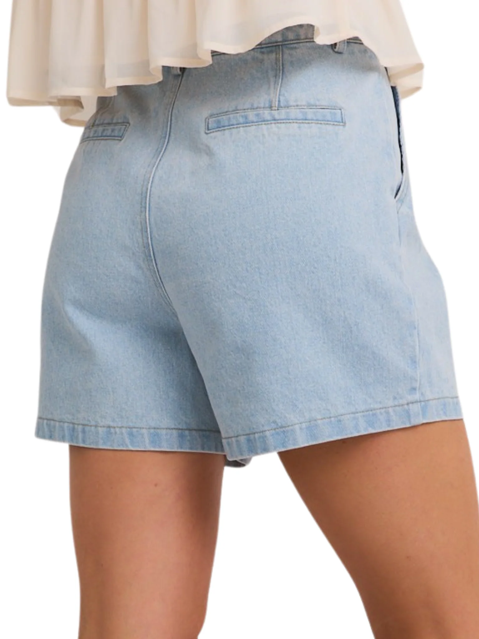 No Complaints Pleated Denim Shorts - Image 7
