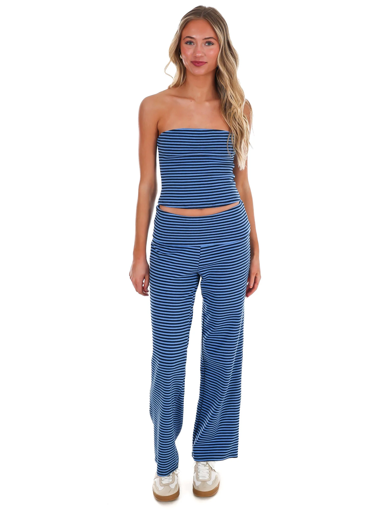 Not Like Us Stripe Two Piece Set - Image 2