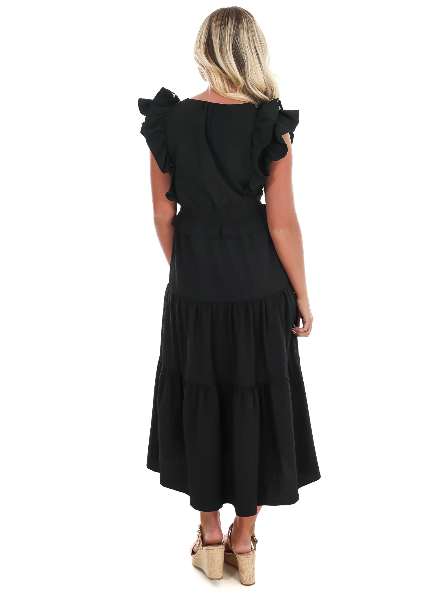 Nothing Perfect Embroidered Tiered Midi Dress - Image 6