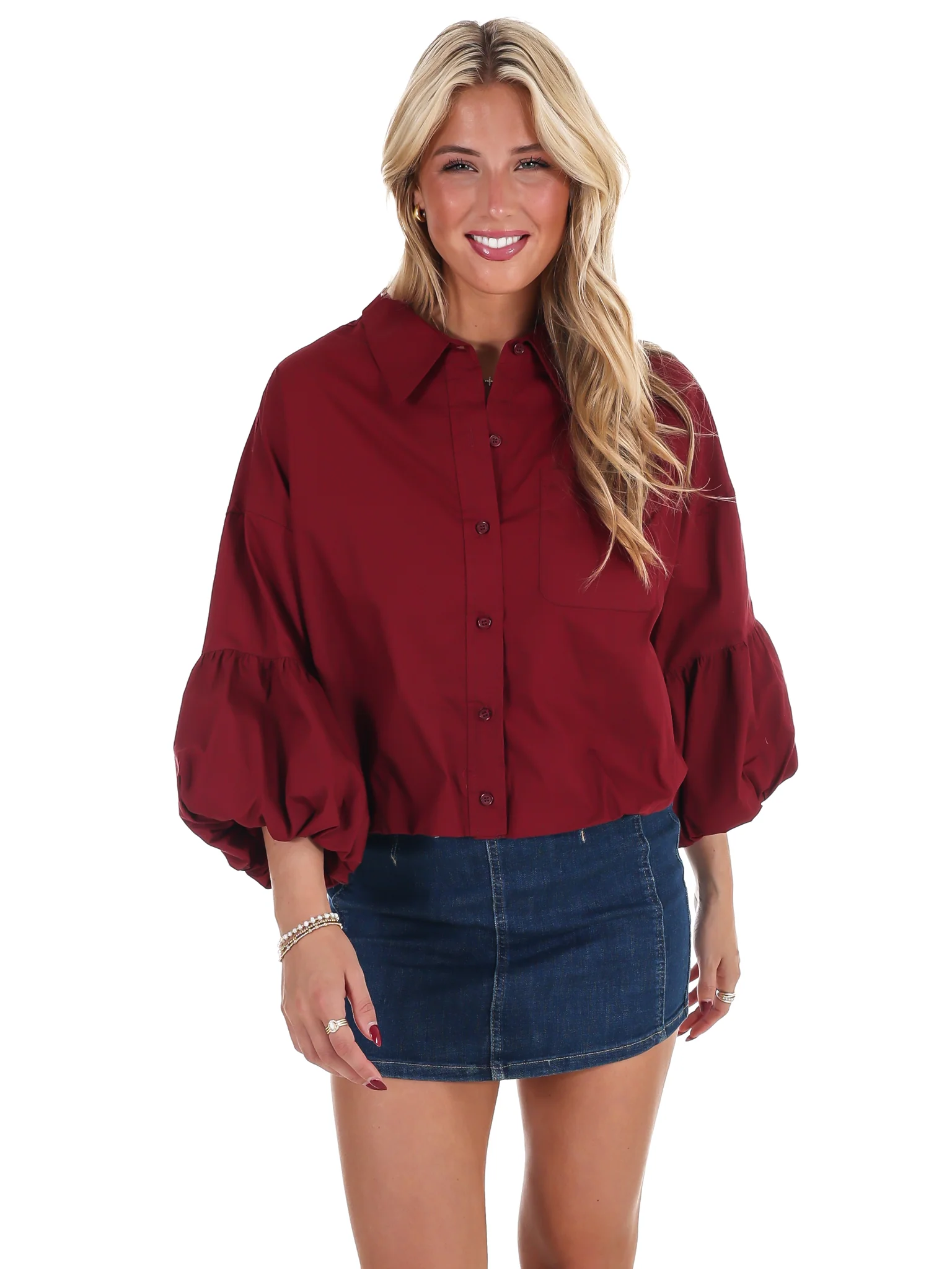 On Call Bubble Sleeve Top - Image 12