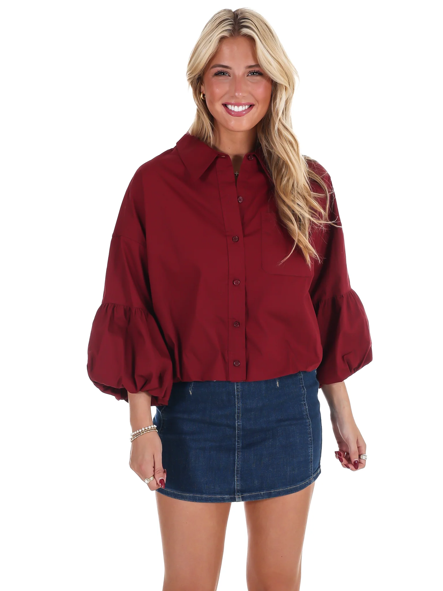 On Call Bubble Sleeve Top - Image 8