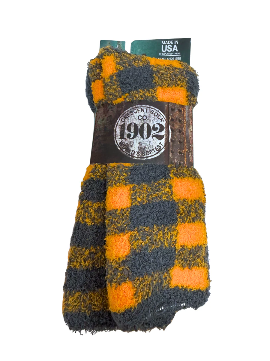 Orange/Grey Gingham Socks