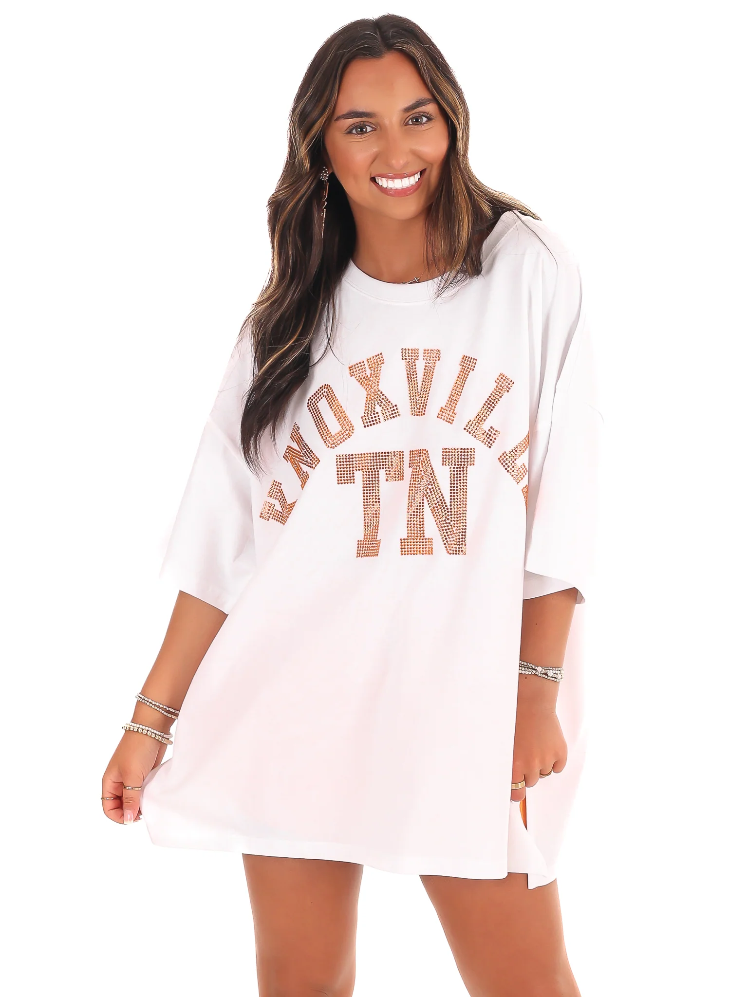 Orange Rhinestone Knoxville TN Oversized Tee - Image 5
