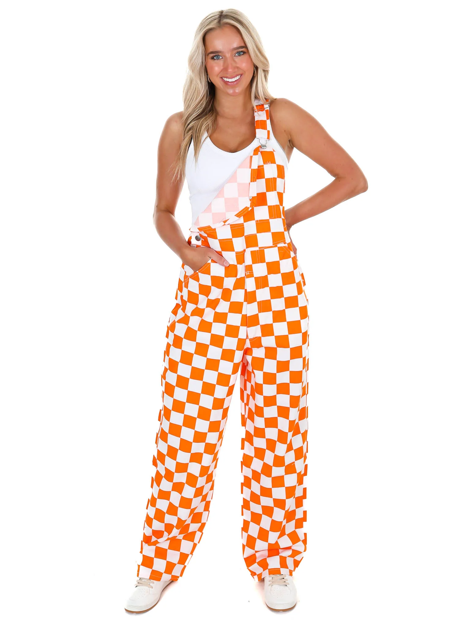 Orange & White Checkered Game Bibs - Image 10