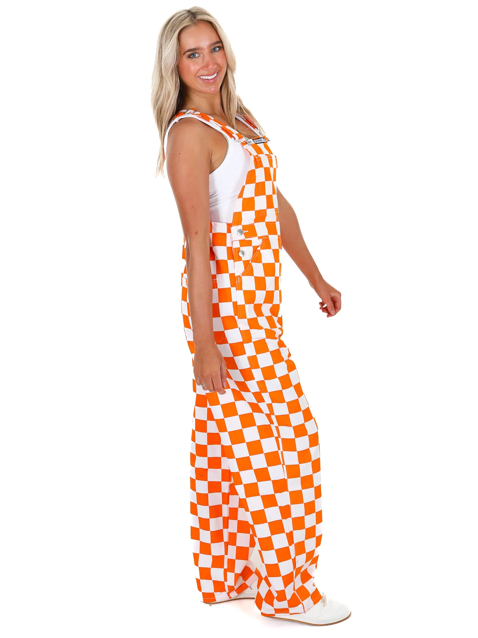 Orange & White Checkered Game Bibs - Image 11