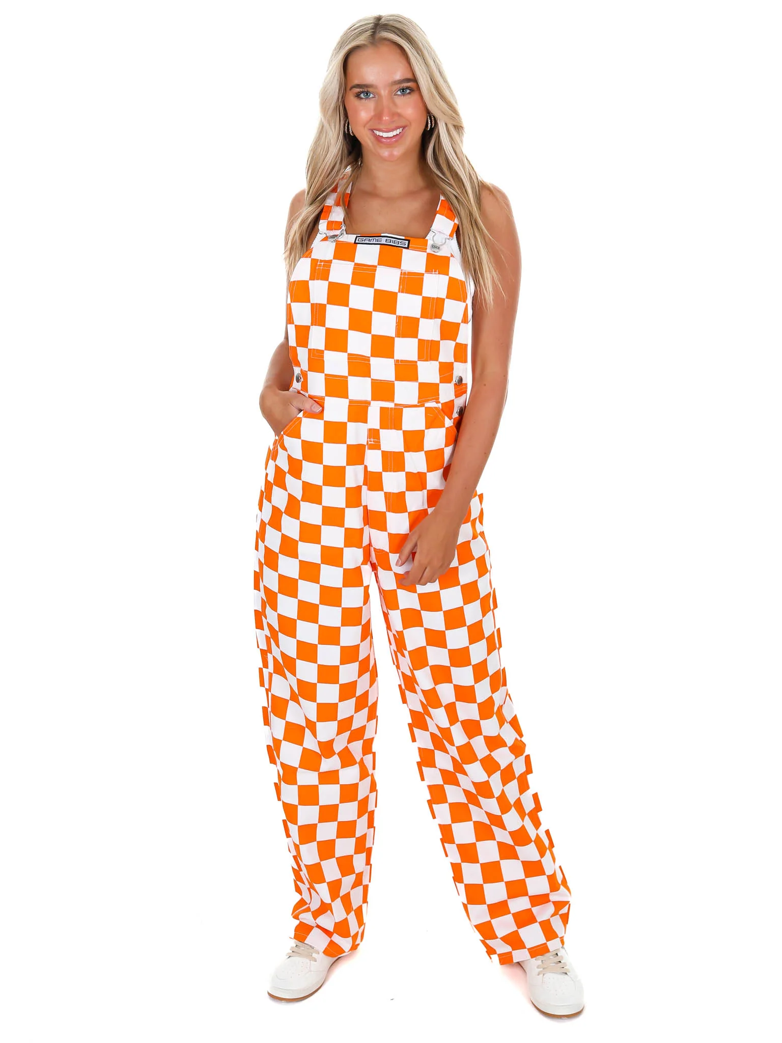Orange & White Checkered Game Bibs - Image 5