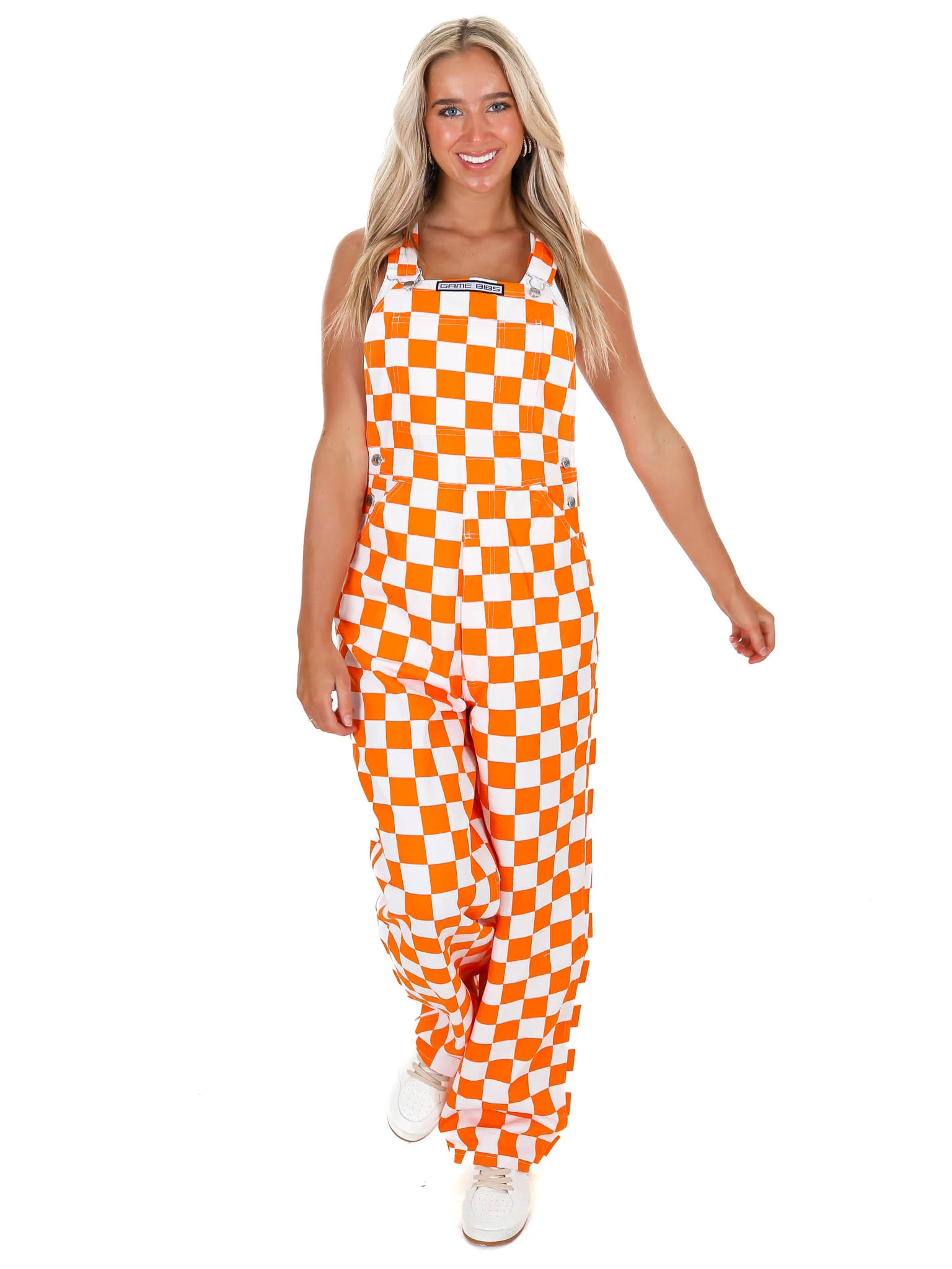 Orange & White Checkered Game Bibs - Image 6