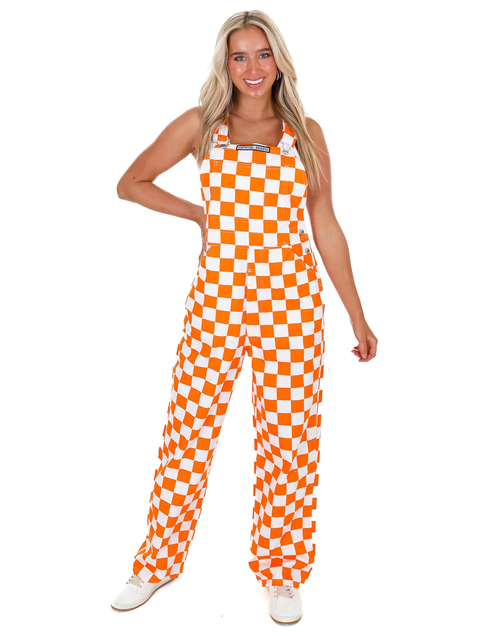 Orange & White Checkered Game Bibs - Image 7