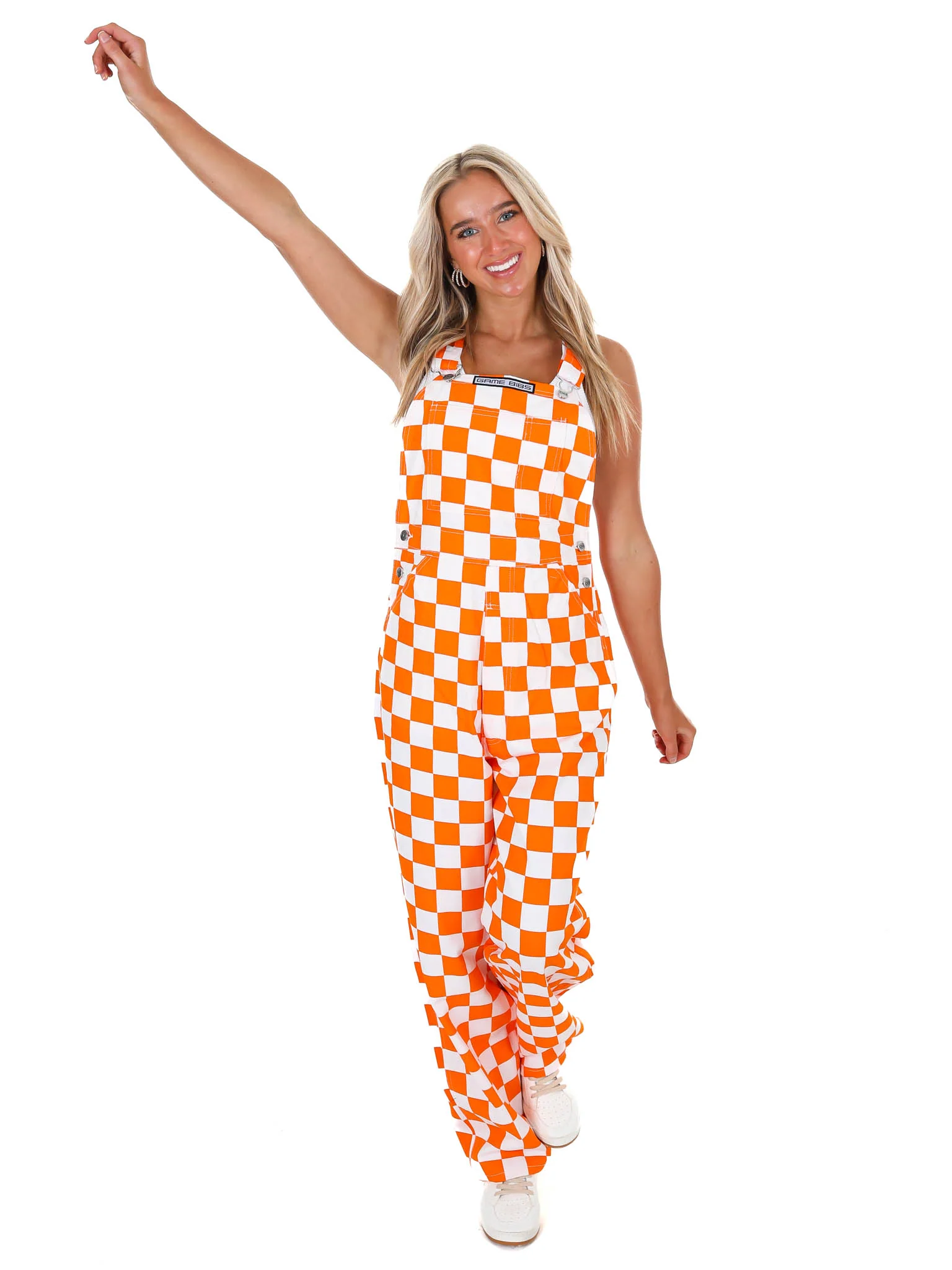 Orange & White Checkered Game Bibs - Image 8