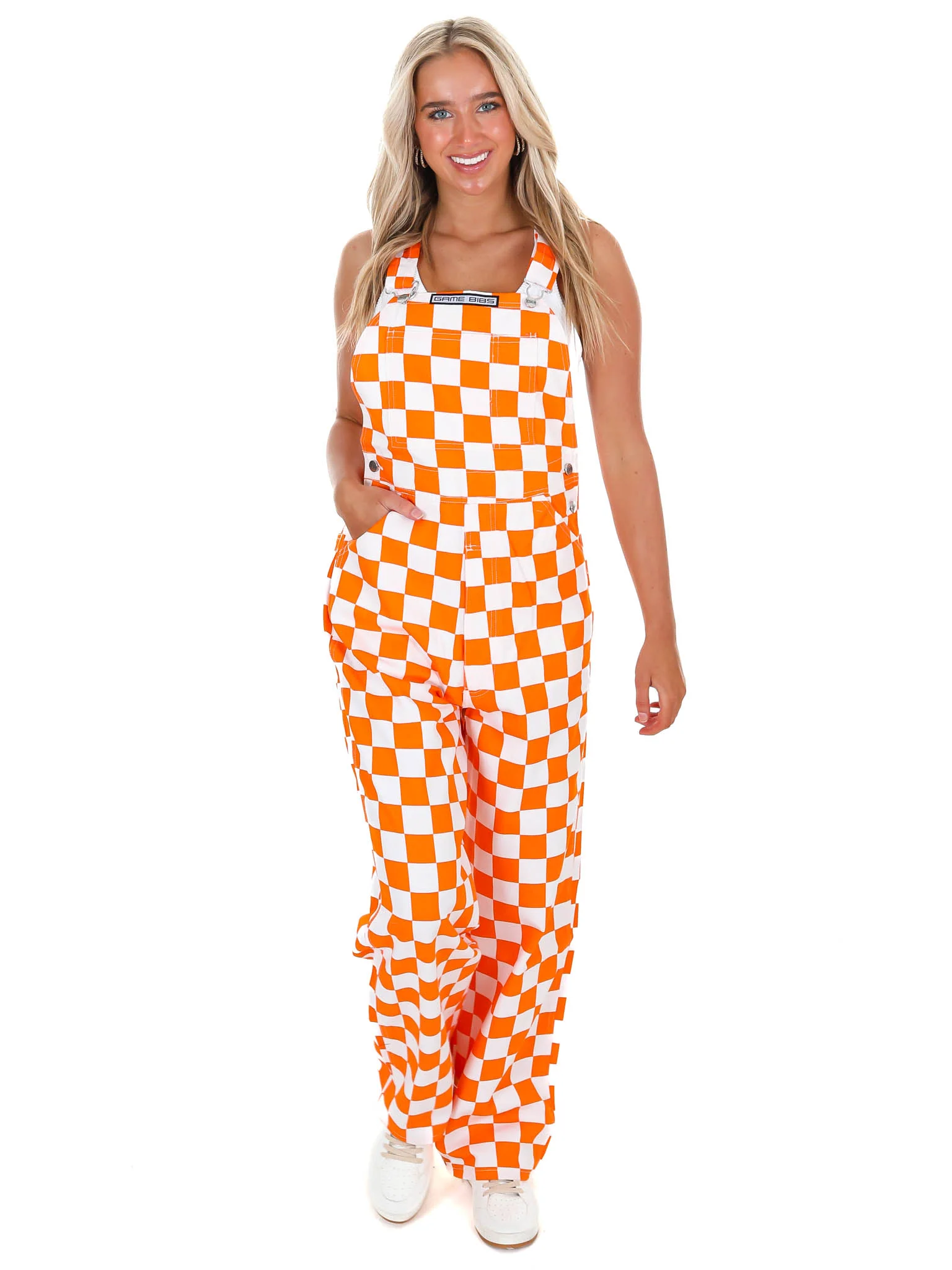Orange & White Checkered Game Bibs - Image 9