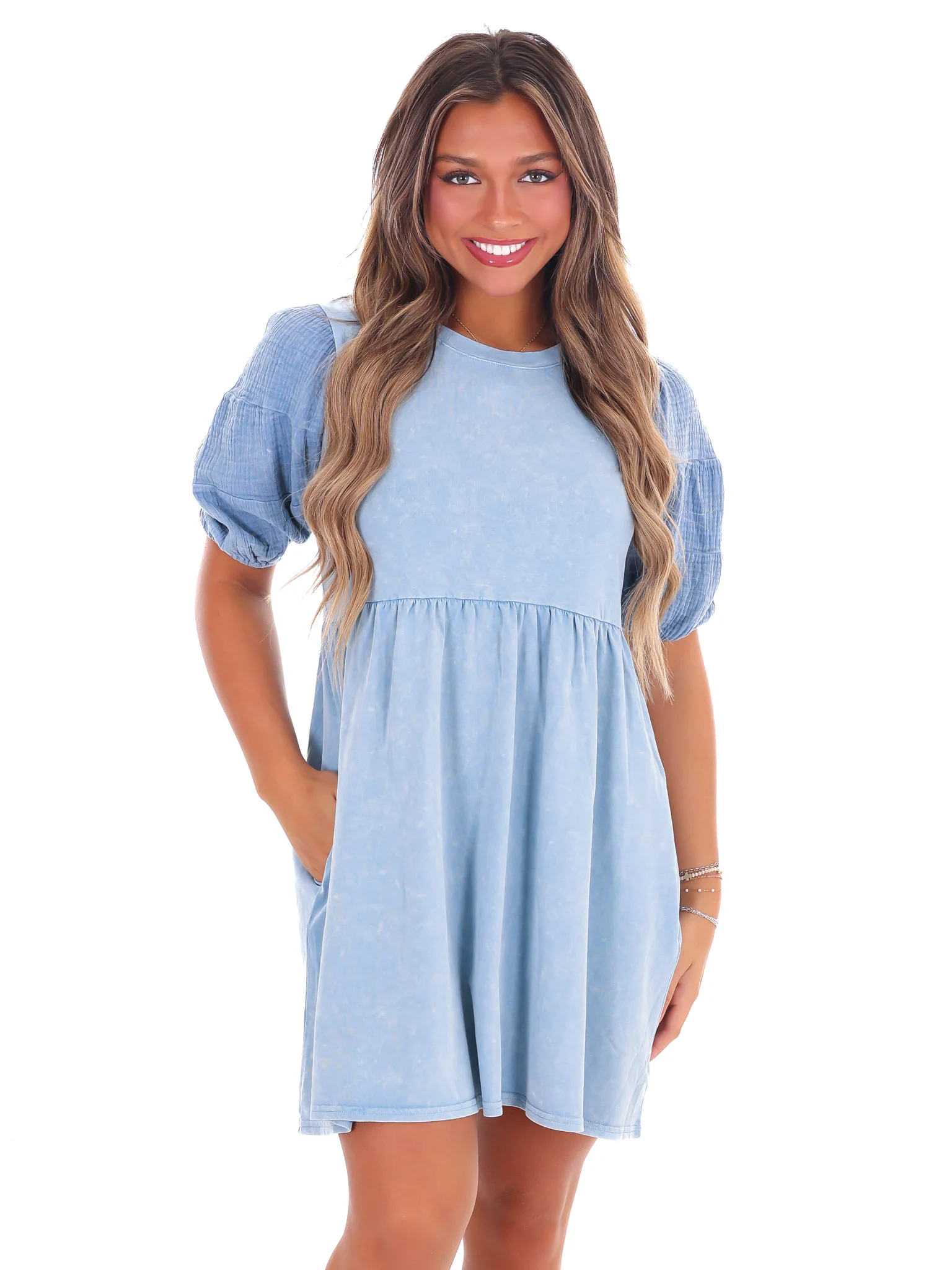 Out of Reach Gauze Mini Dress - Image 10