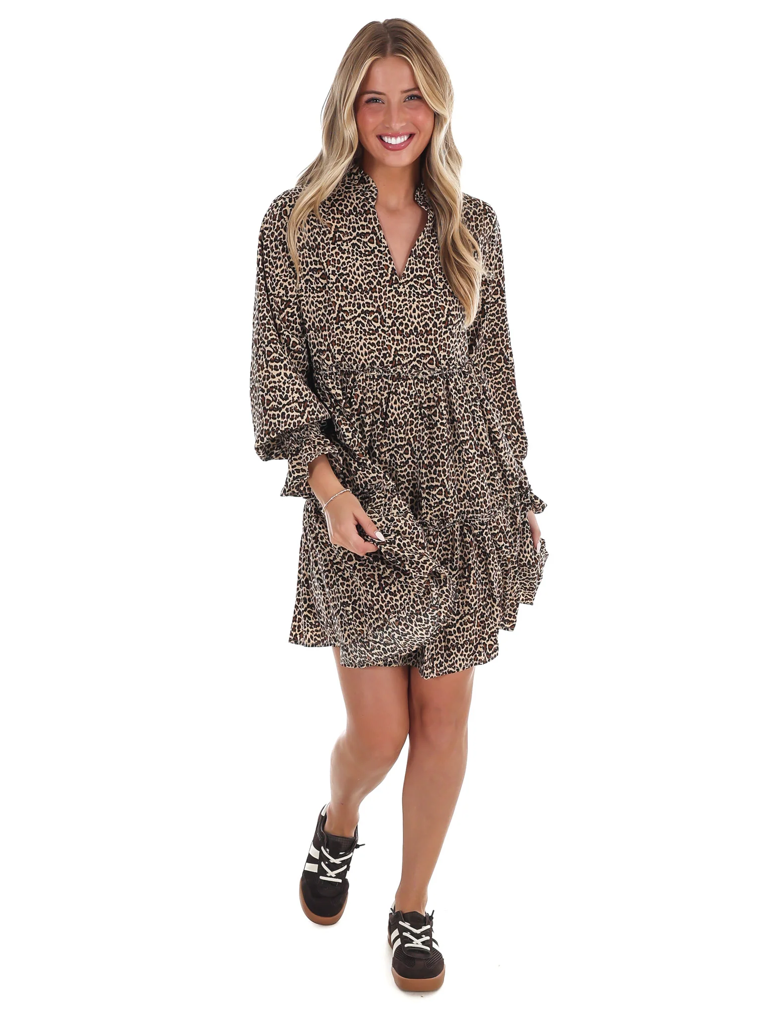 Out of the Woods Leopard Mini Dress - Image 4