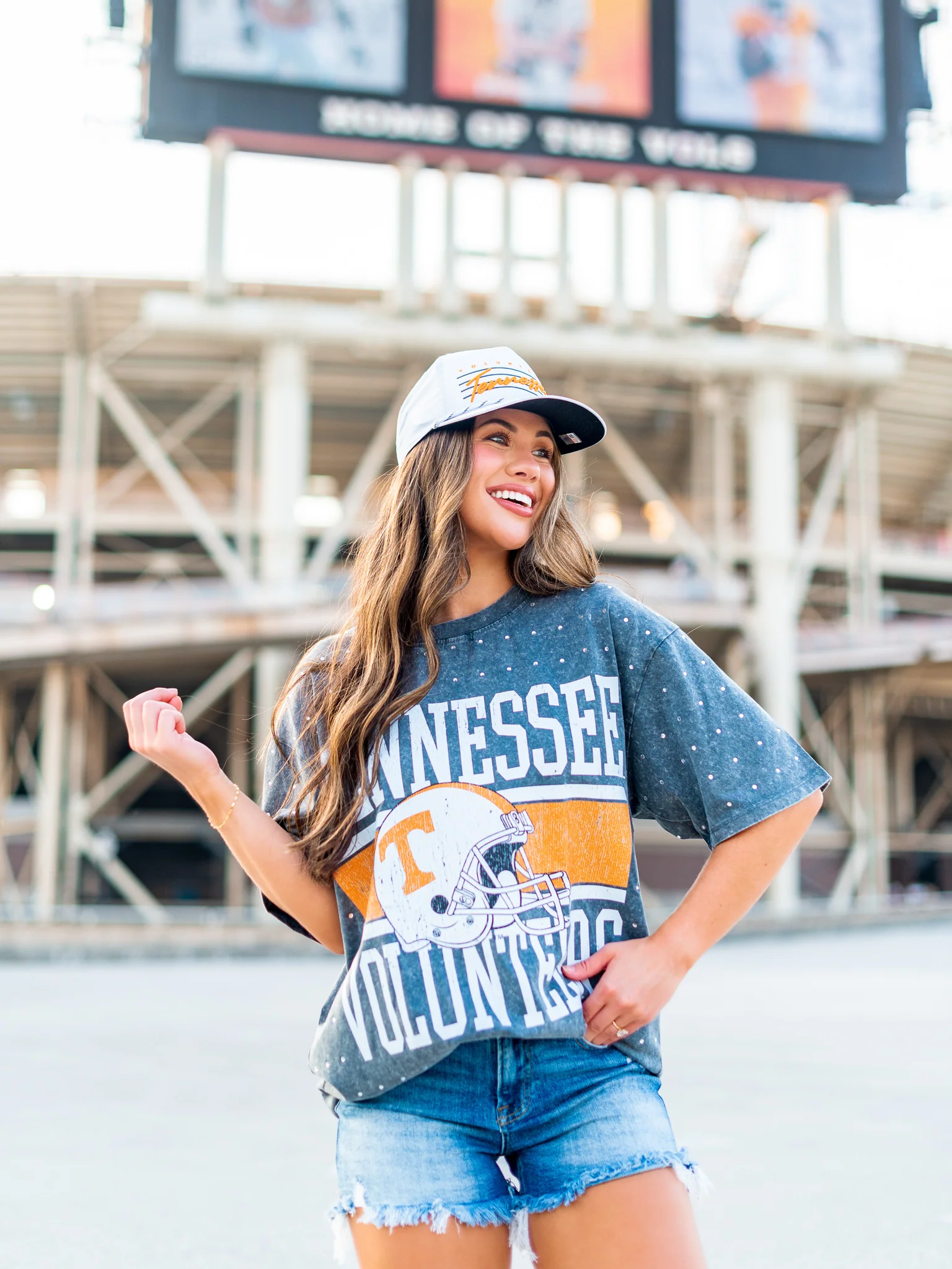 University of Tennessee Helmet All-Over Mini Rhinestone Tee - Image 7