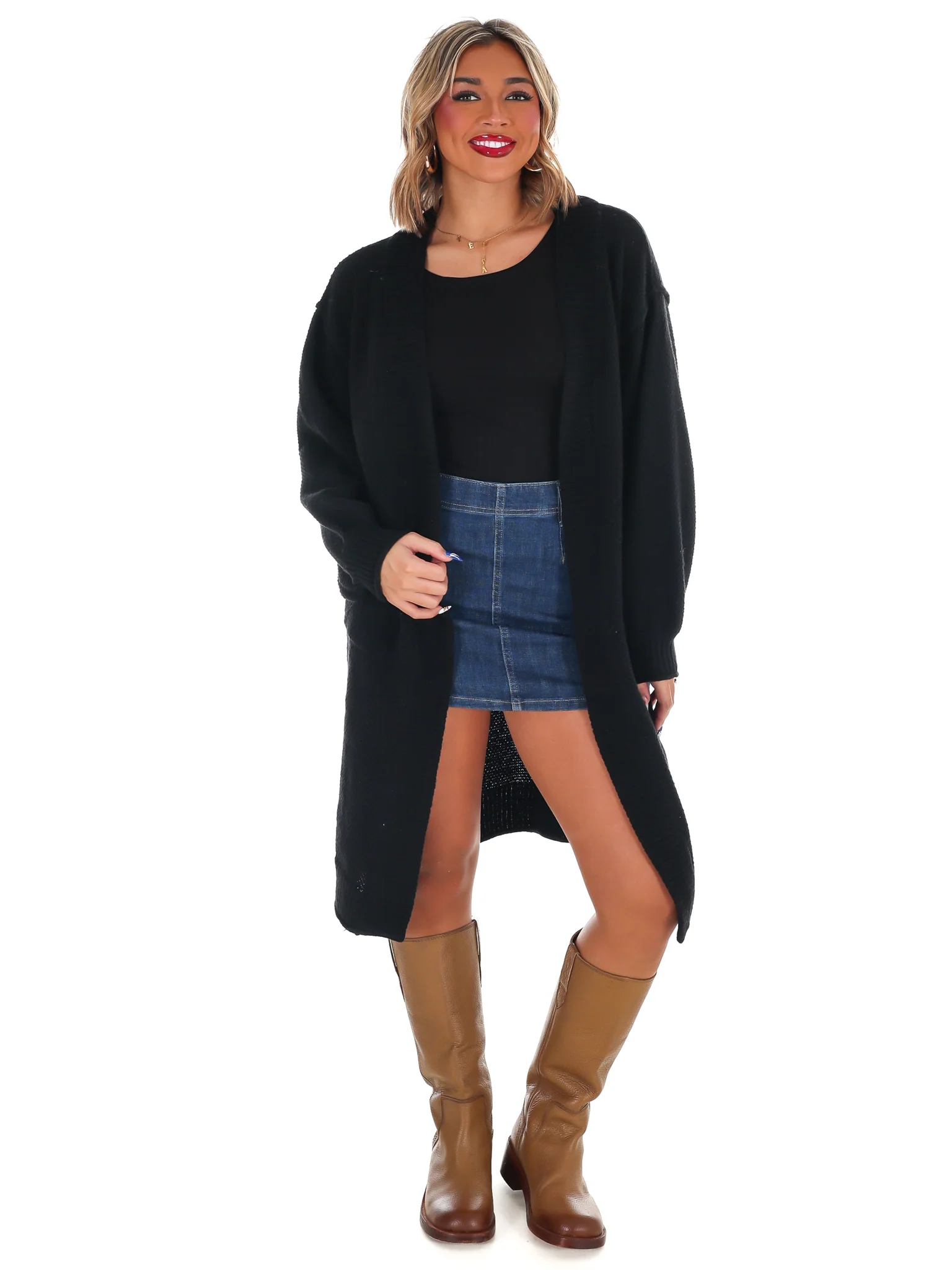 Oversized Textured Long Cardigan Doorbuster - Image 3