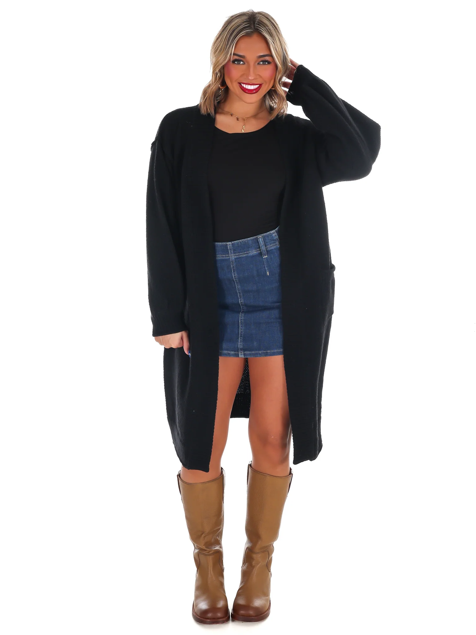 Oversized Textured Long Cardigan Doorbuster - Image 6
