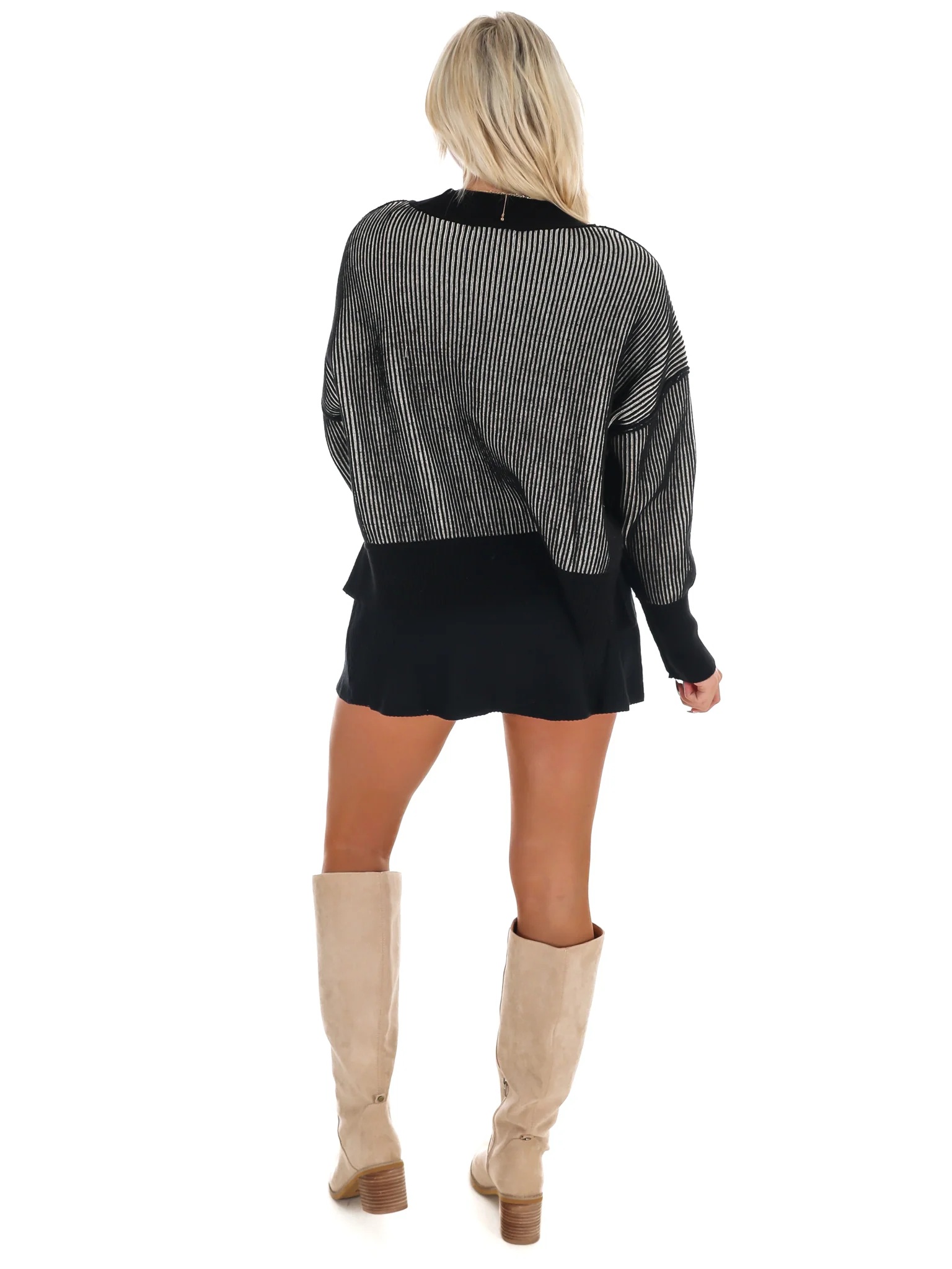 Oversized Two Tone Waist-Length Sweater Doorbuster - Image 38