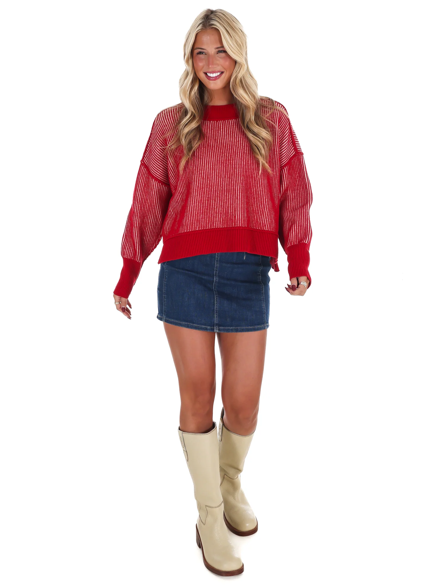 Oversized Two Tone Waist-Length Sweater Doorbuster - Image 6