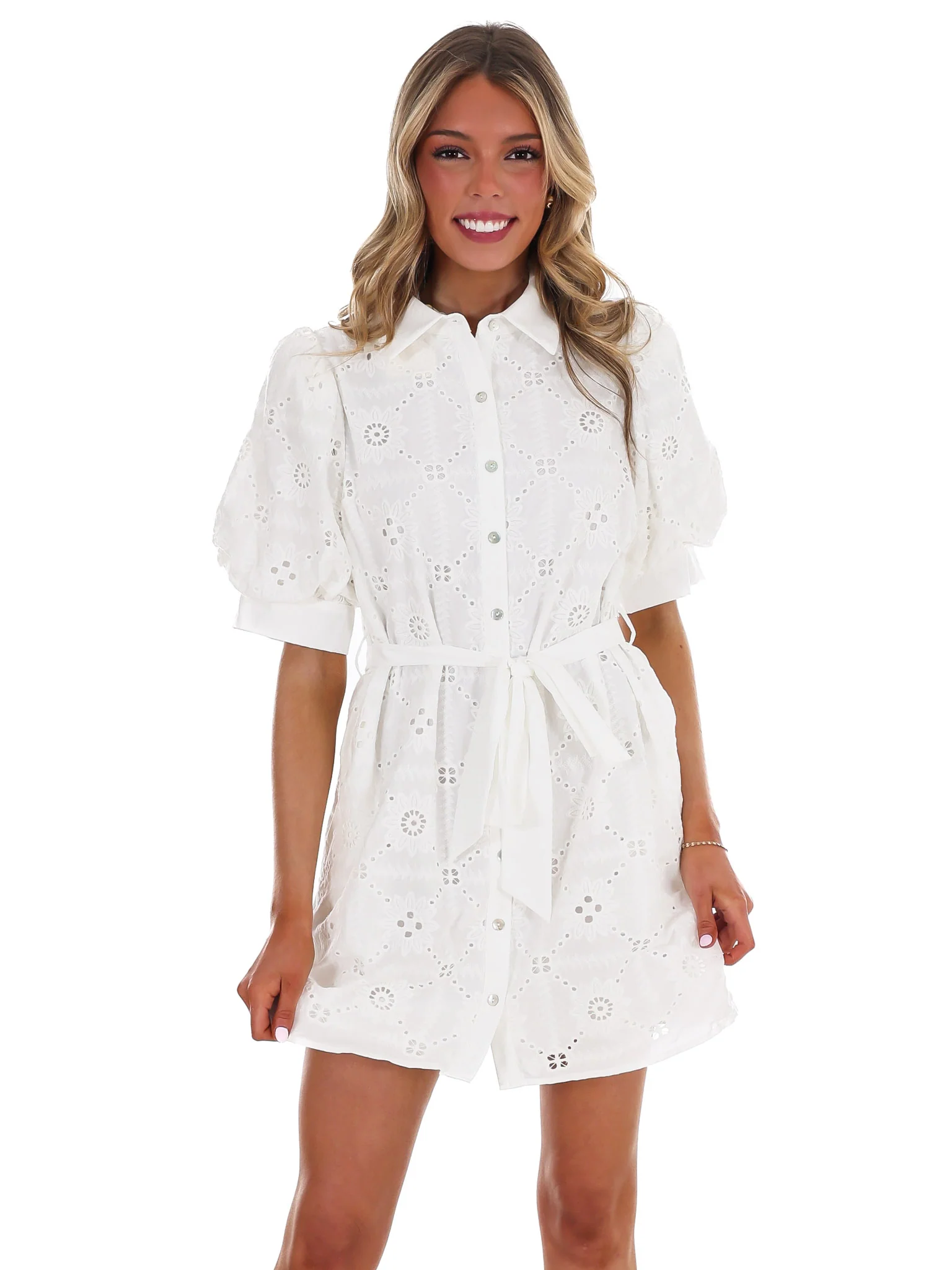 Part of Me Eyelet Mini Dress - Image 5