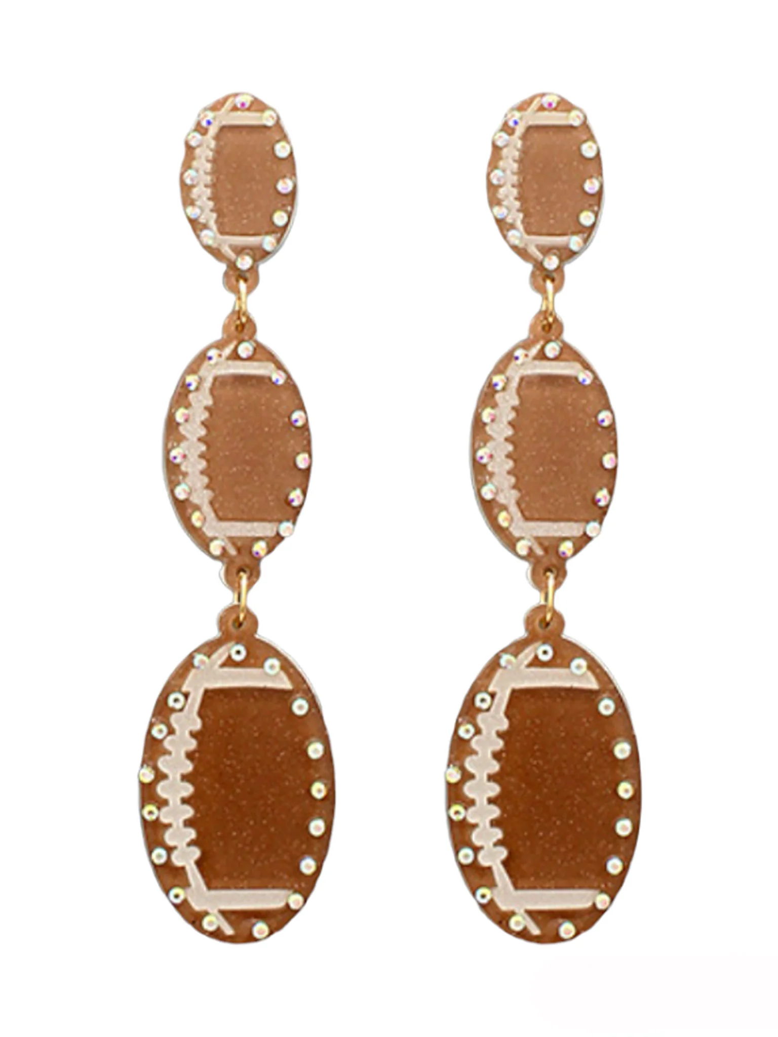 Pass the Ball Layered Football Earrings