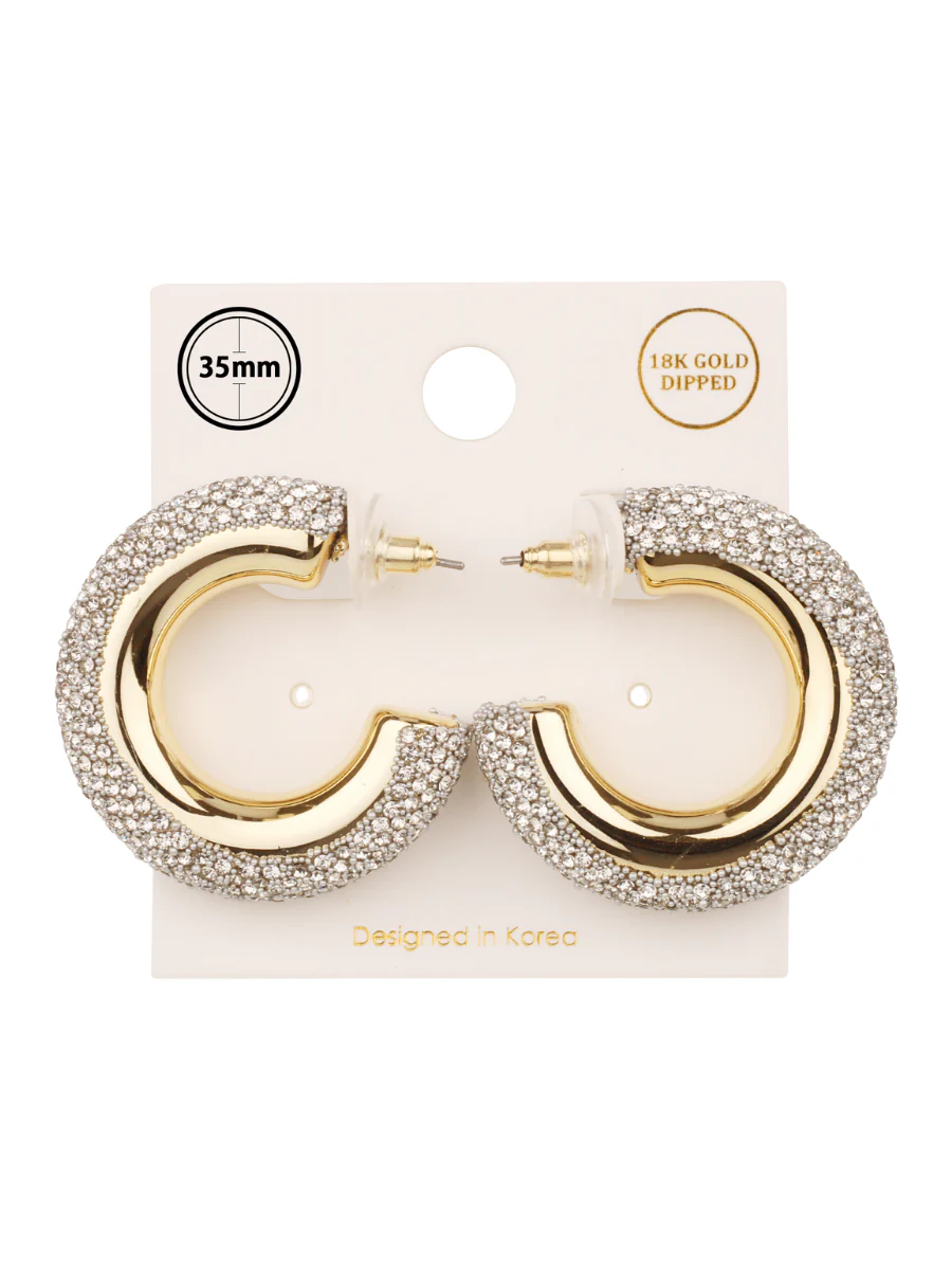 Pave Hoop Earrings