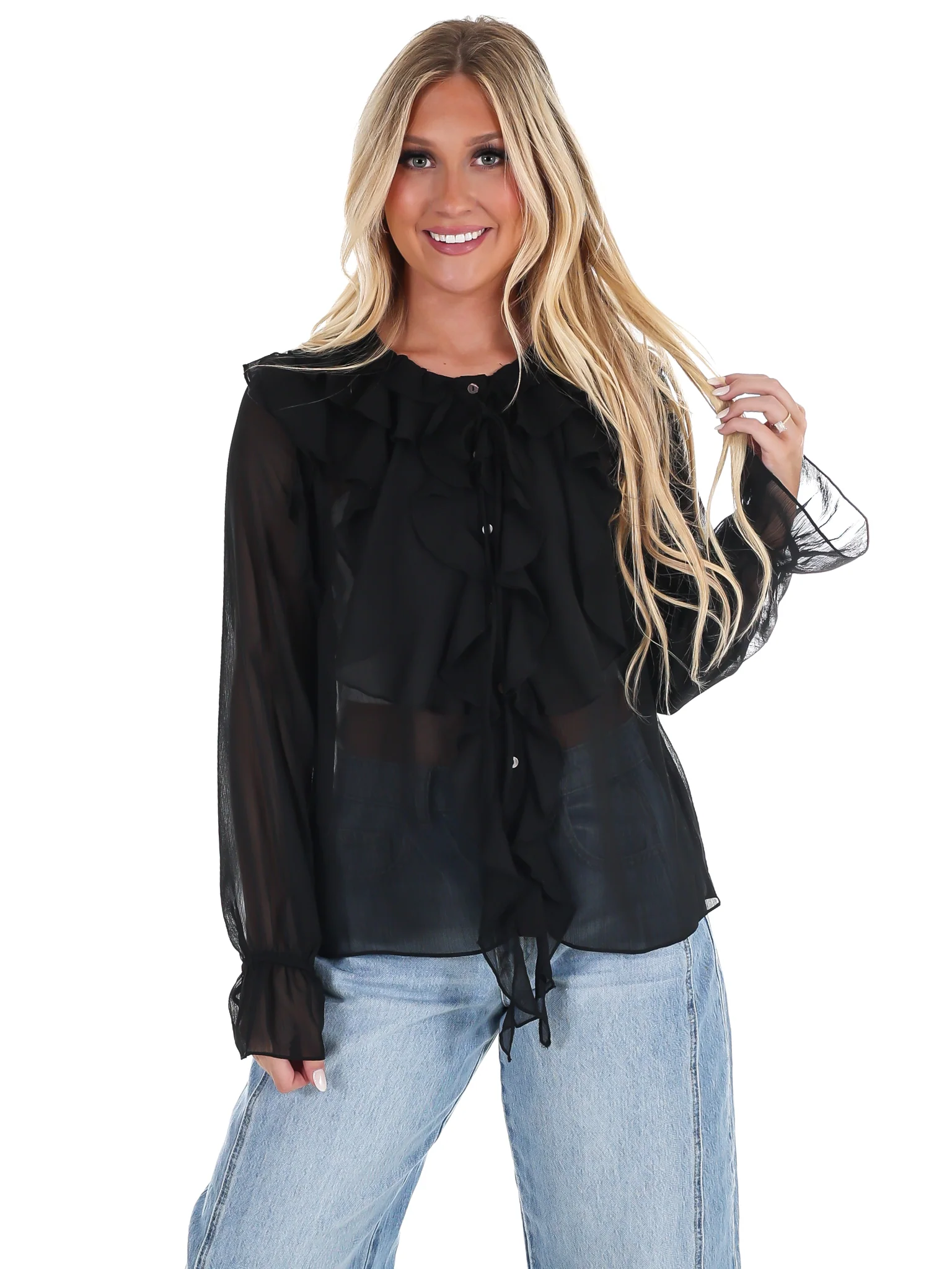 Peaceful Easy Feeling Chiffon Ruffle Top