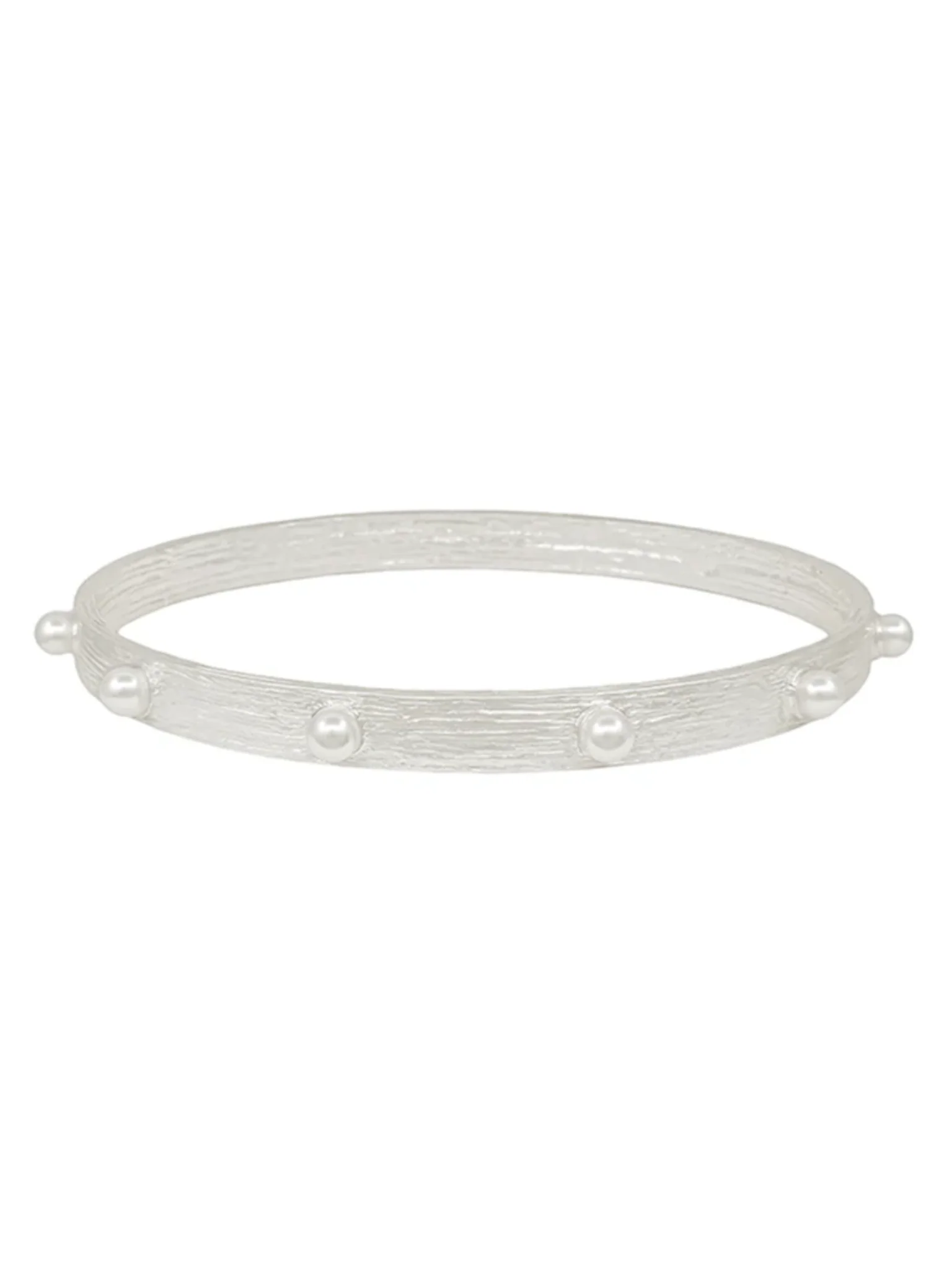 Pearl Accent Scratched Texture Bangle - Image 2