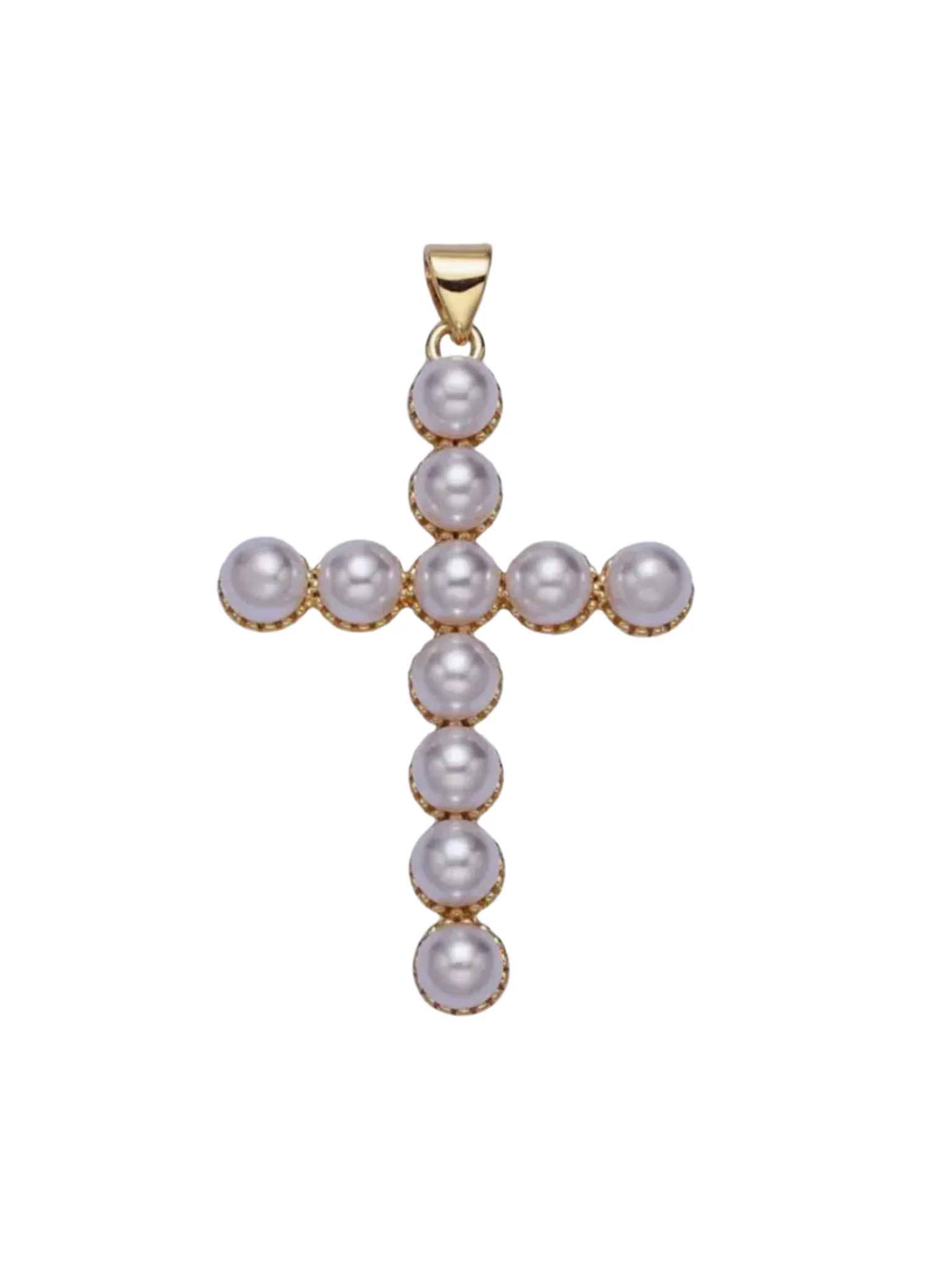 Pearl Cross Charm