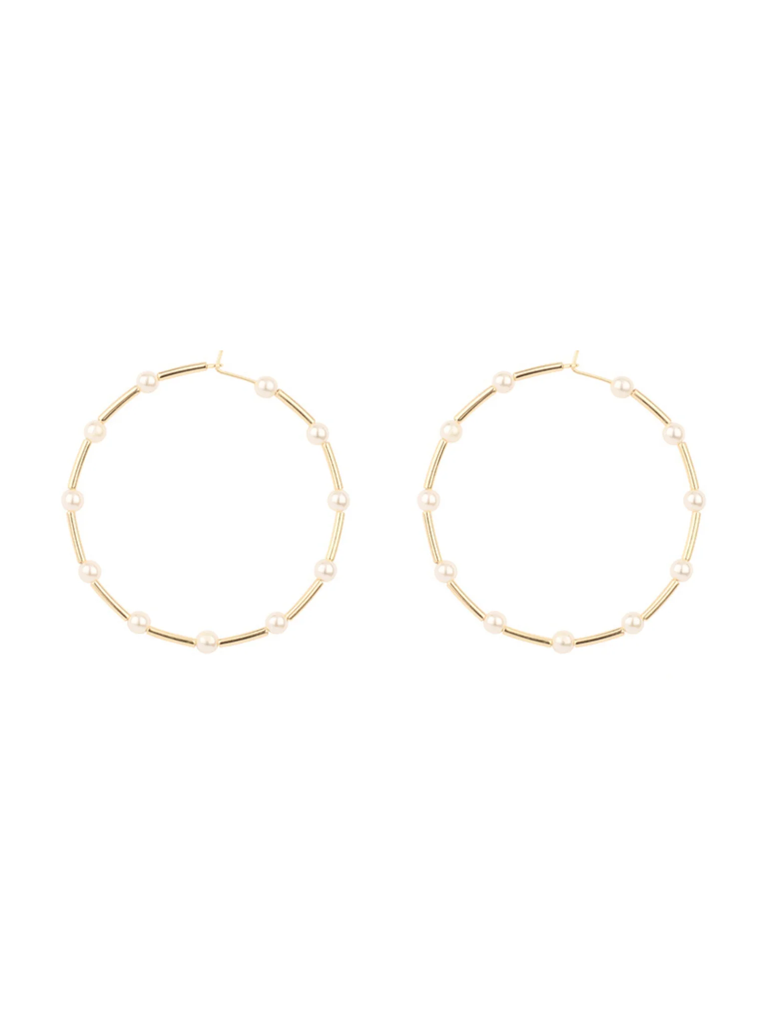Large Pearl Hoop Earrings