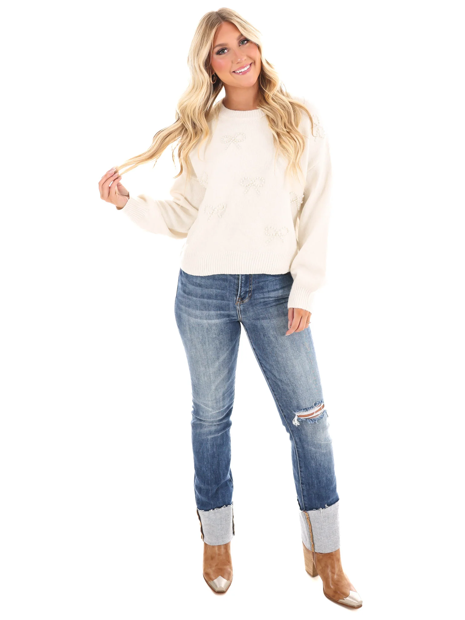Pearl Whimsy Knit Sweater - Image 6