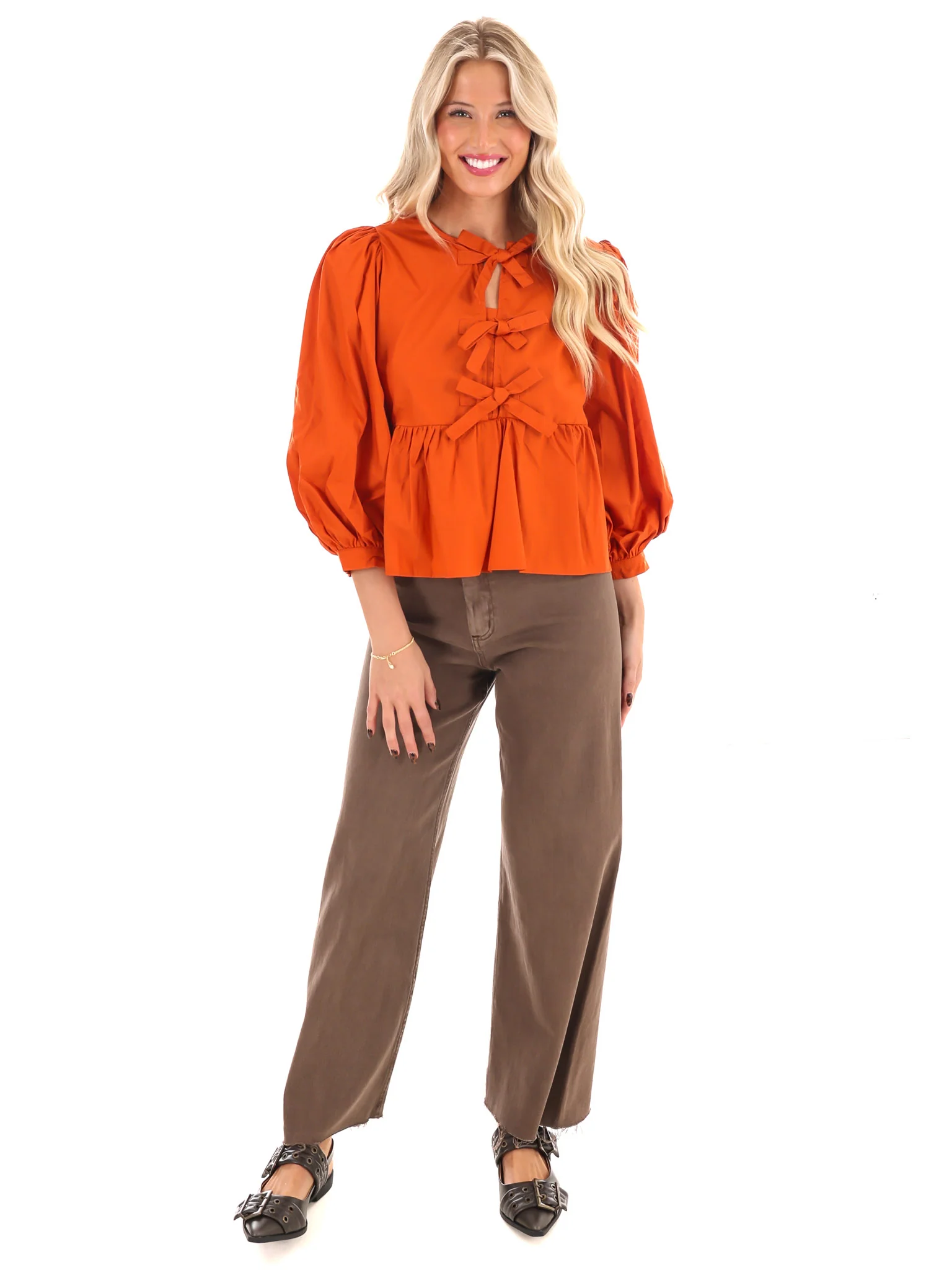 Peplum Perfection Bow Top - Image 19
