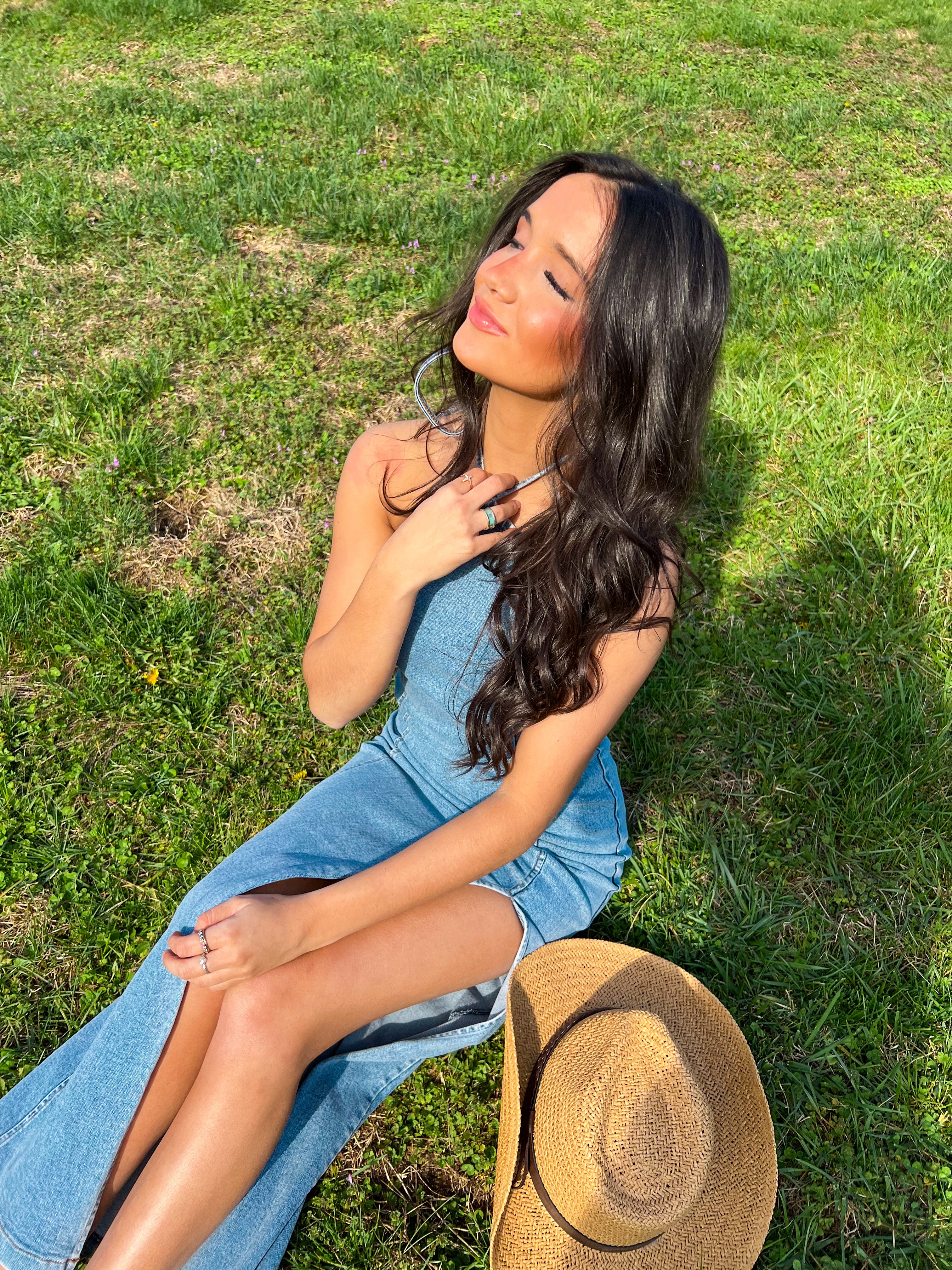 Perfect Day Halter Denim Maxi Dress - Image 9