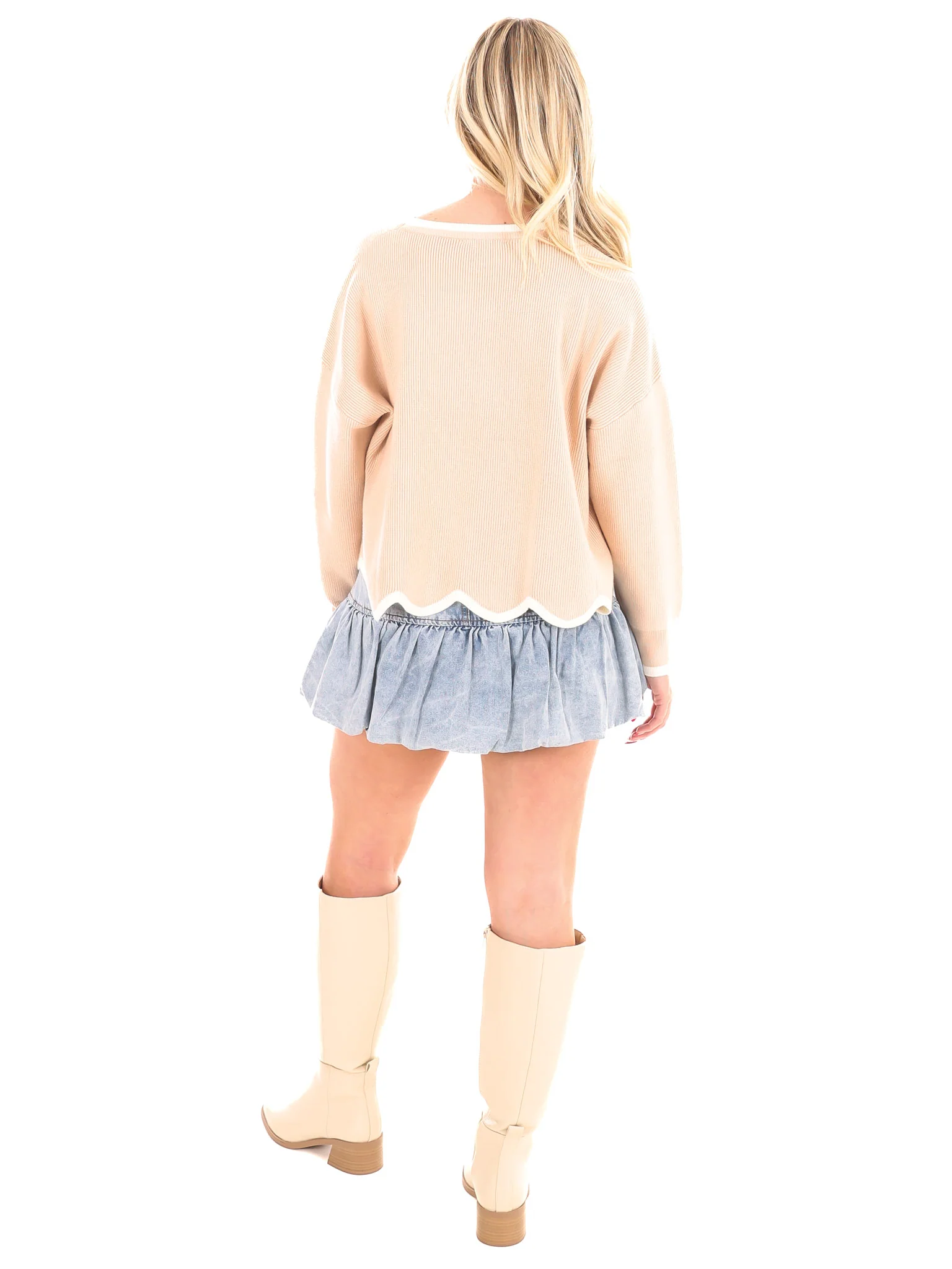 Perfect Tone Scallop Hem Sweater - Image 8