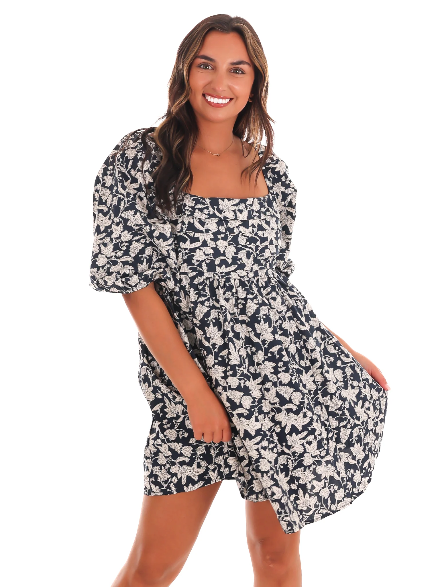 Petal Perfection Floral Mini Dress - Image 11