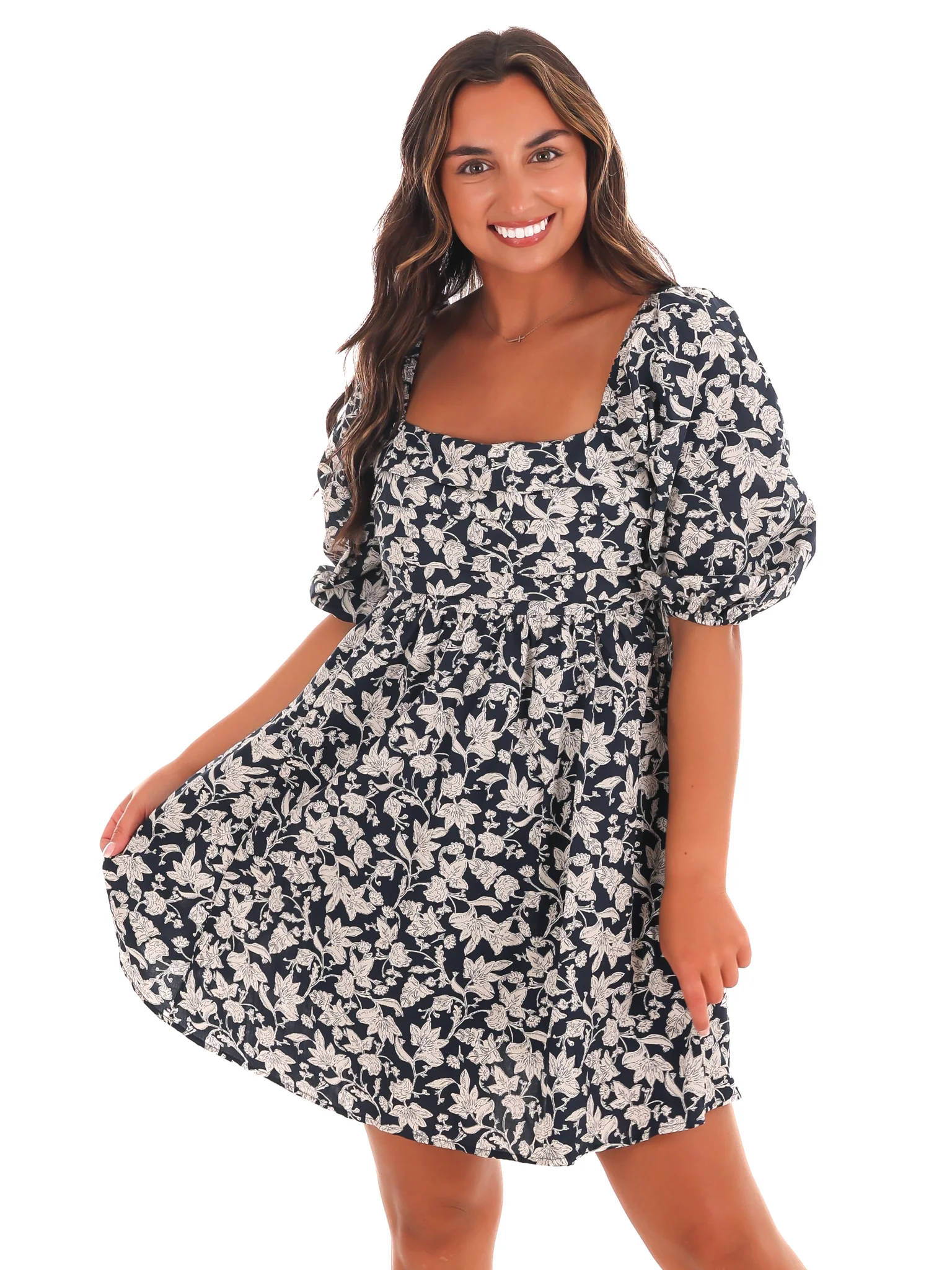 Petal Perfection Floral Mini Dress - Image 9